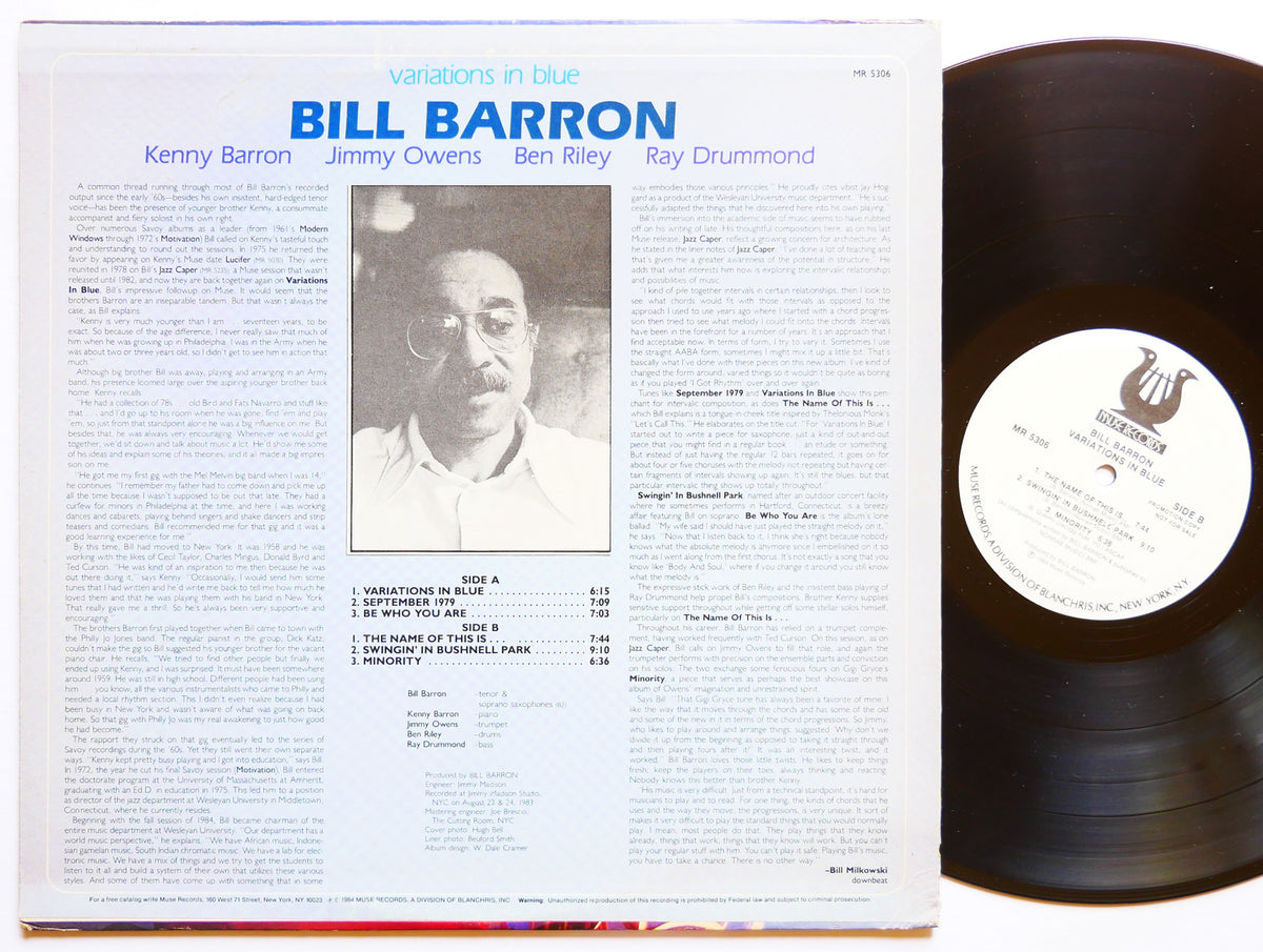 BILL BARRON Variations In Blue LP MUSE RECORDS MR 5306 US 1984 Jimmy Owens PROMO