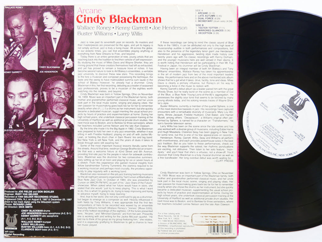 CINDY BLACKMAN Arcane LP MUSE MR 5341 US 1988 Joe Henderson Buster Williams