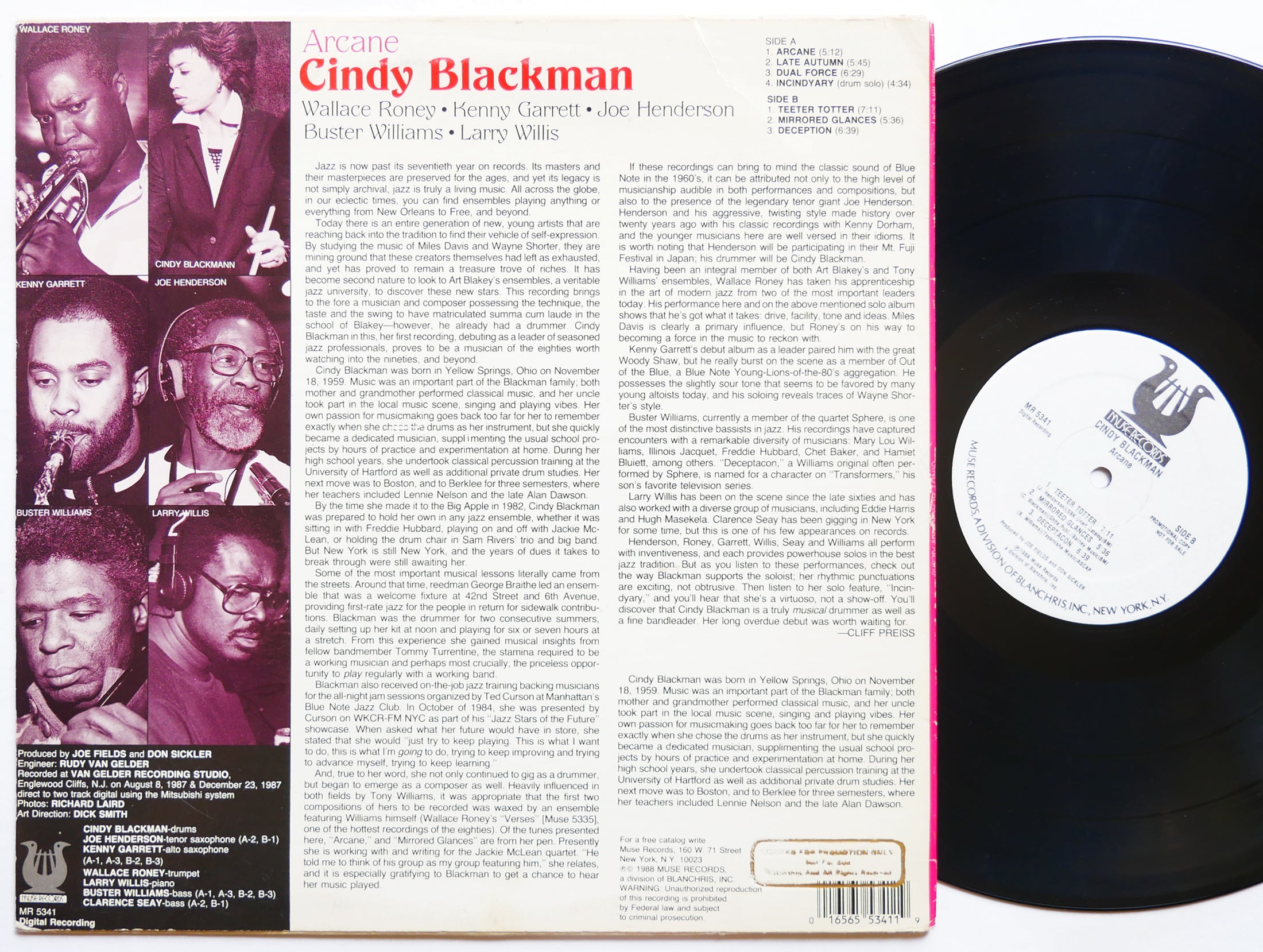 CINDY BLACKMAN Arcane LP MUSE MR 5341 US 1988 Joe Henderson Buster Williams