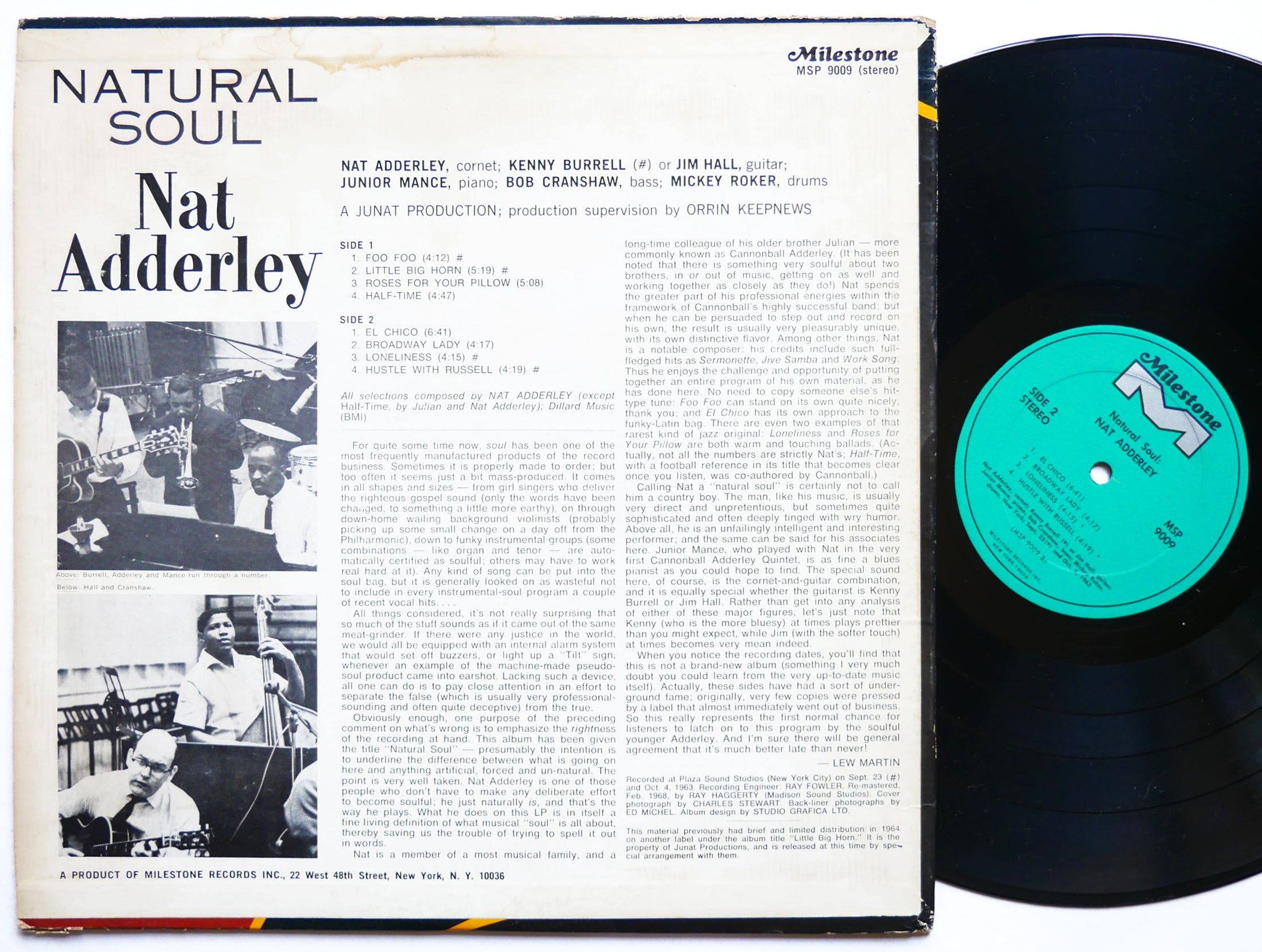 NAT ADDERLEY Natural Soul LP MILESTONE MSP 9009 US 1968 Kenny Burrell Jim Hall