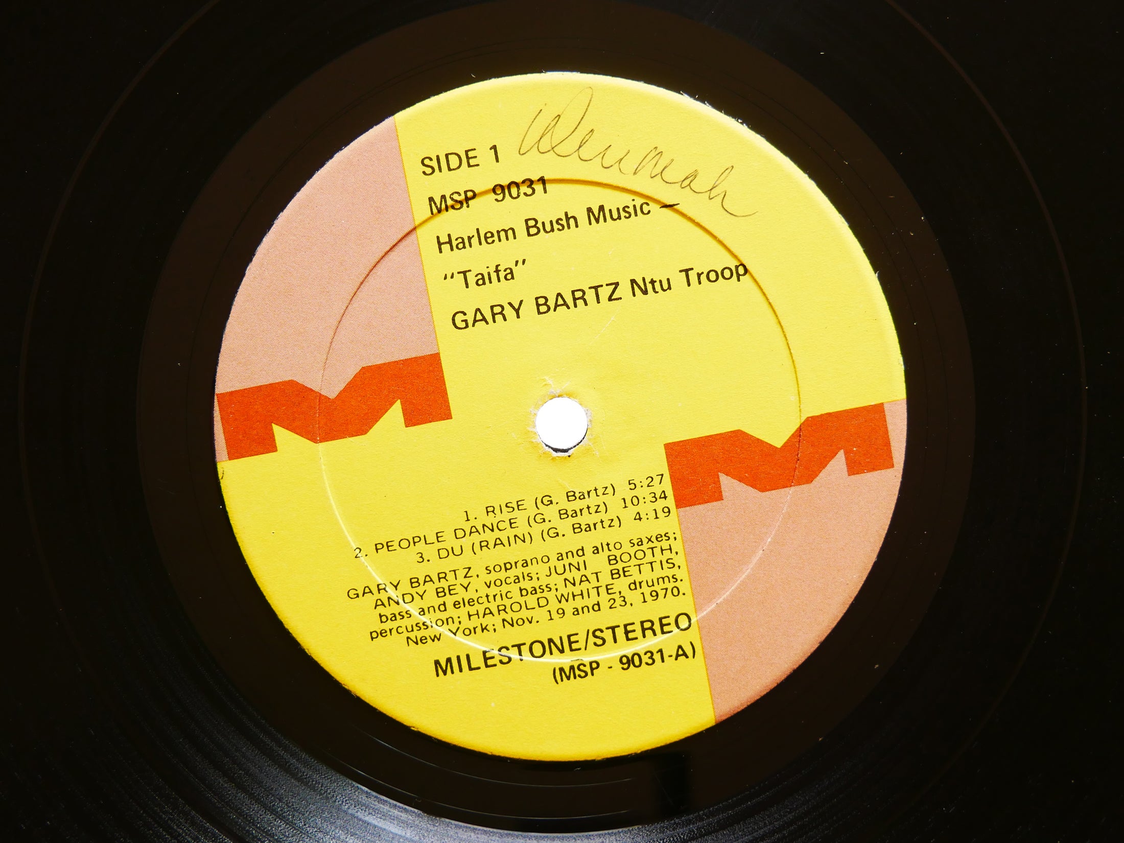 GARY BARTZ NTU Troop Harlem Bush Music Taifa LP MILESTONE MSP 9031 US 1971 JAZZ