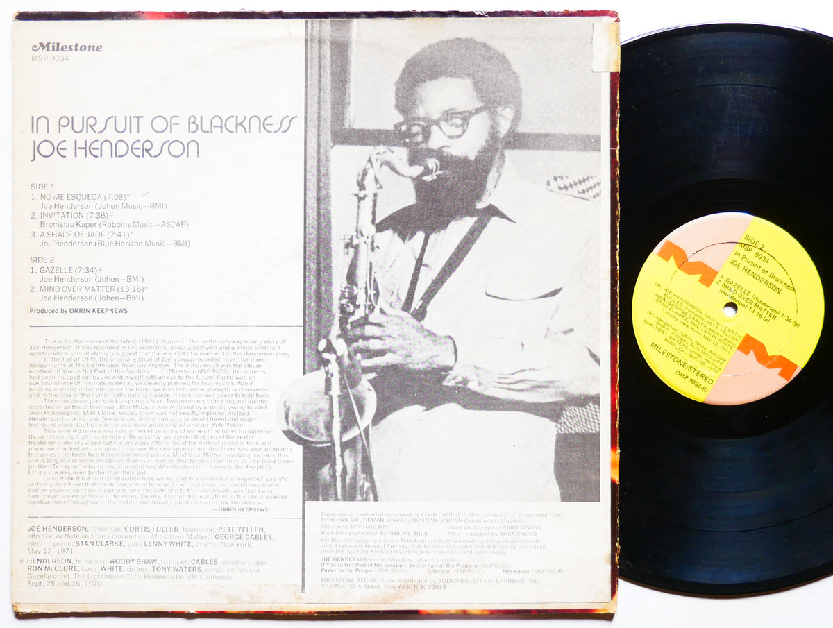 JOE HENDERSON In Pursuit Of Blackness LP MILESTONE MSP 9034 US 1971 Woody Shaw