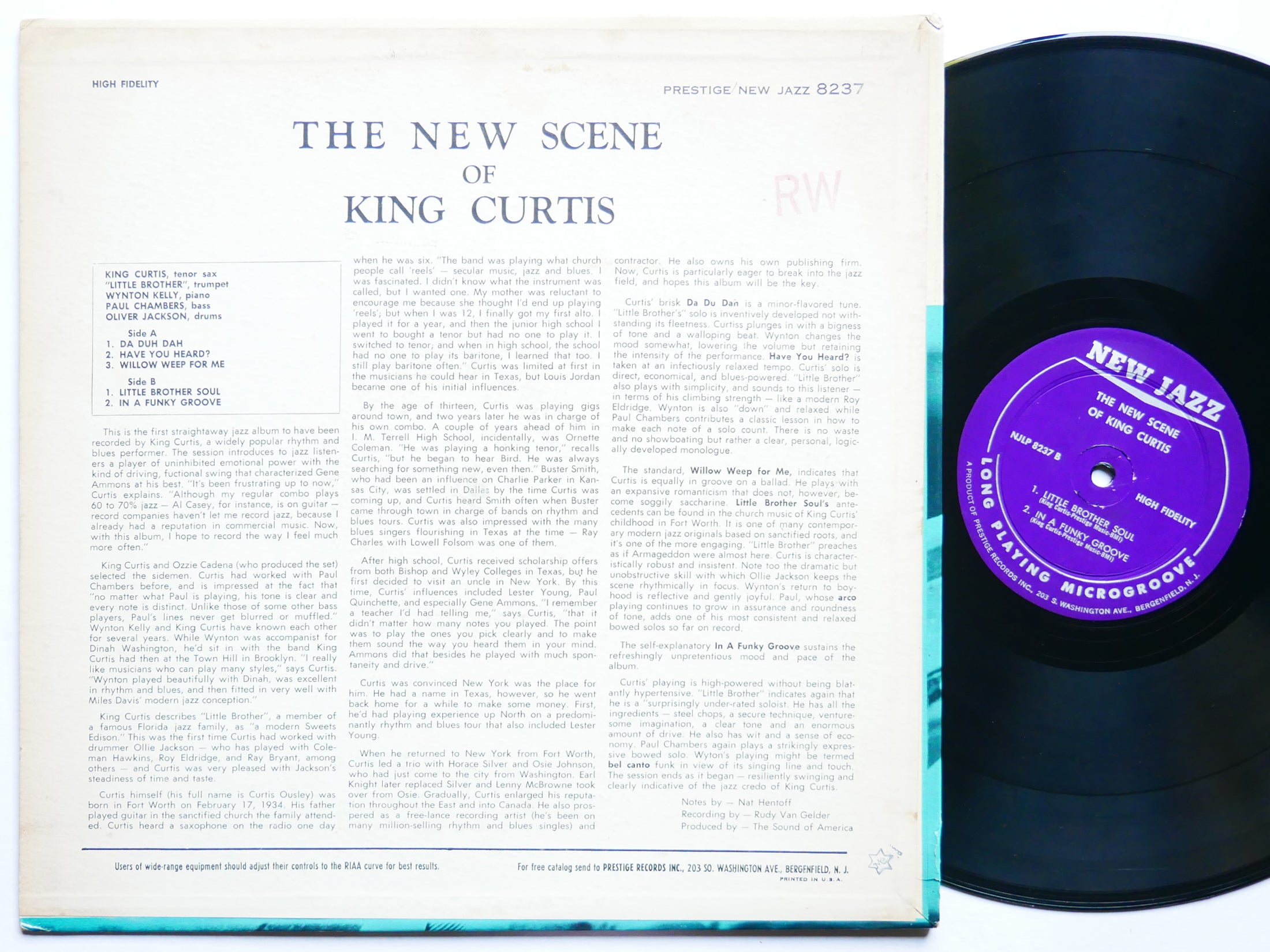 KING CURTIS The New Scene Of LP NEW JAZZ NJLP 8237 US 1960 DG MONO Wynton Kelly