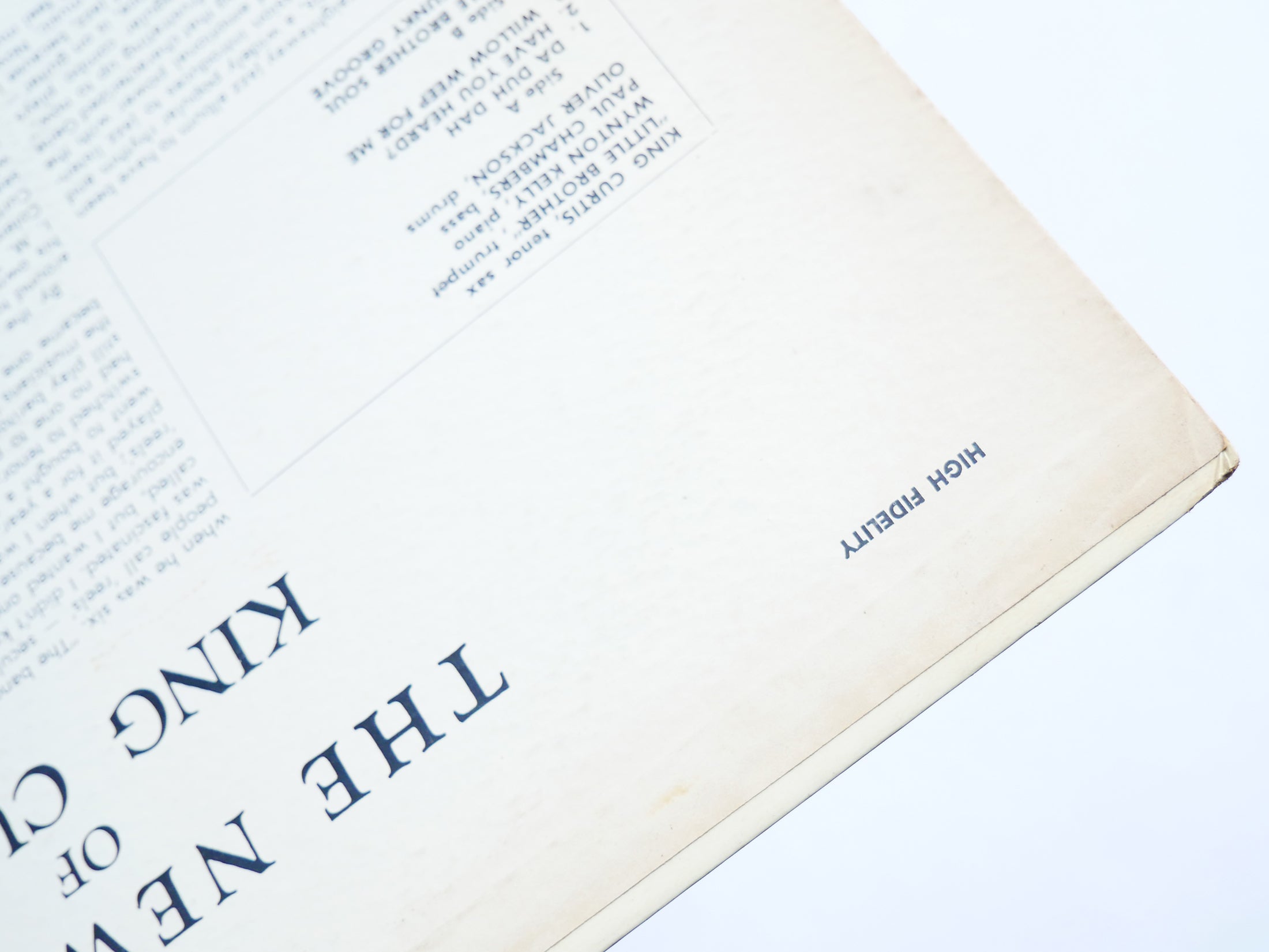 KING CURTIS The New Scene Of LP NEW JAZZ NJLP 8237 US 1960 DG MONO Wynton Kelly