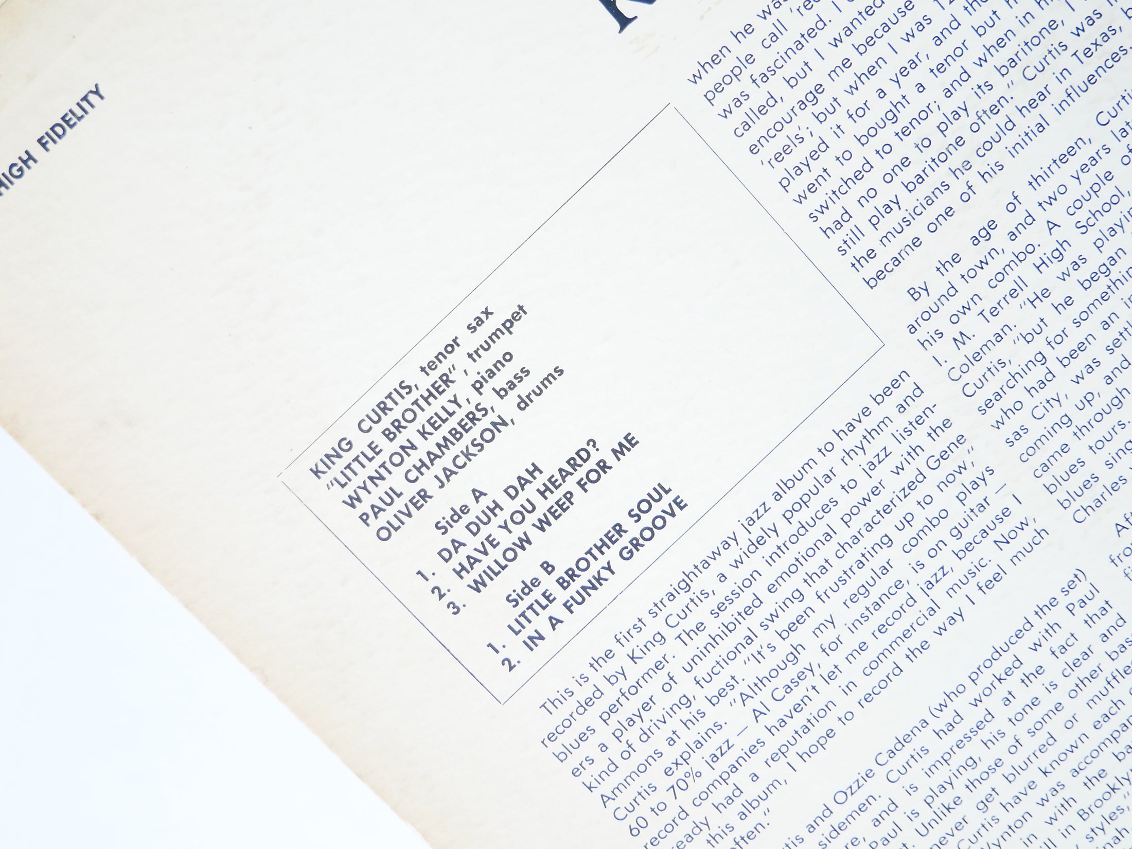 KING CURTIS The New Scene Of LP NEW JAZZ NJLP 8237 US 1960 DG MONO Wynton Kelly