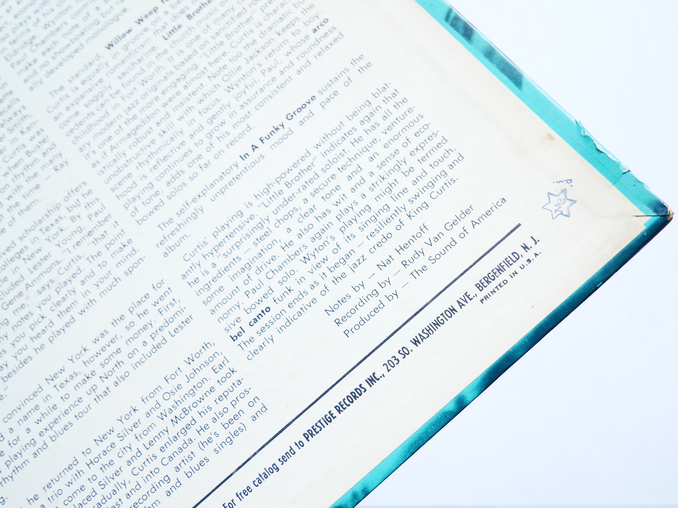 KING CURTIS The New Scene Of LP NEW JAZZ NJLP 8237 US 1960 DG MONO Wynton Kelly