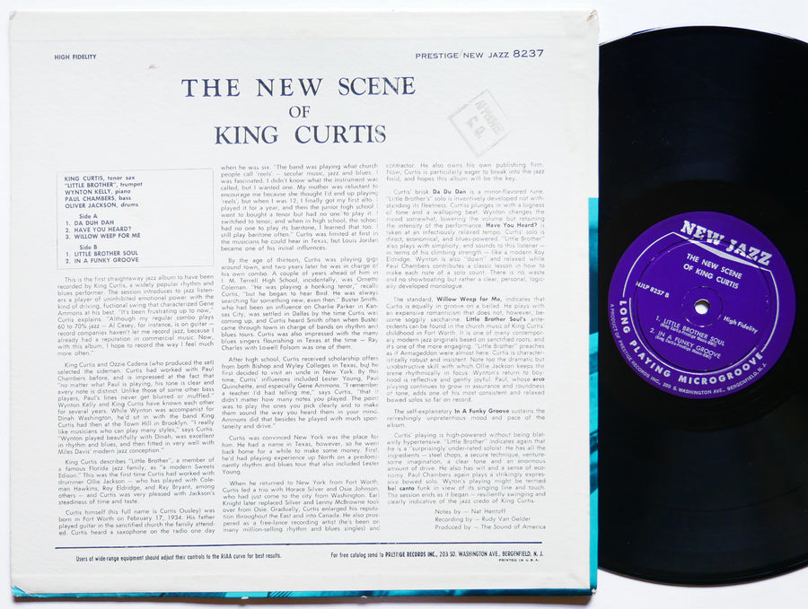 KING CURTIS The New Scene Of LP NEW JAZZ NJLP 8237 US 1960 DG MONO Wynton Kelly