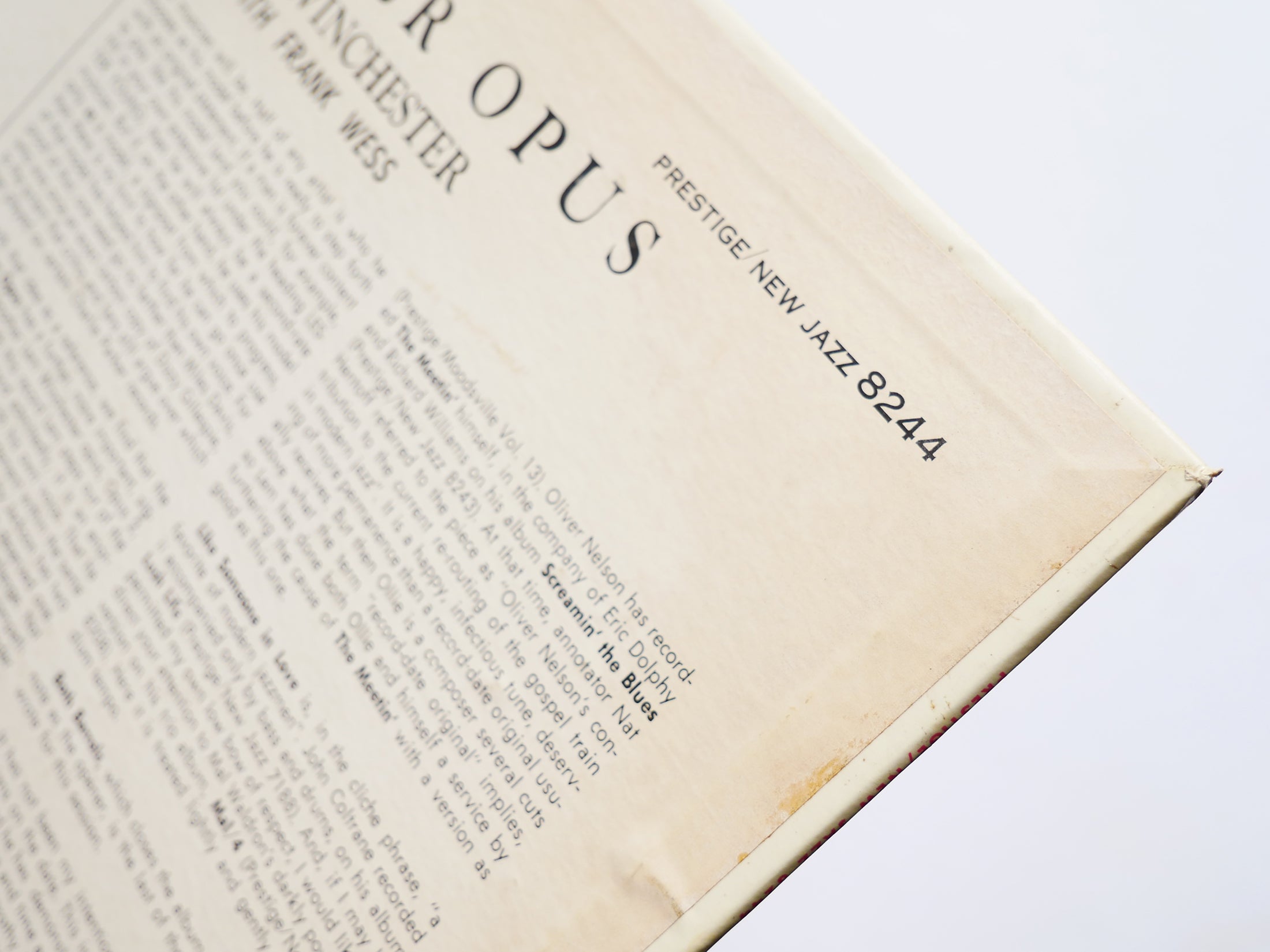 LEM WINCHESTER Another Opus LP NEW JAZZ NJLP 8244 US 1961 RVG DG MONO Hank Jones