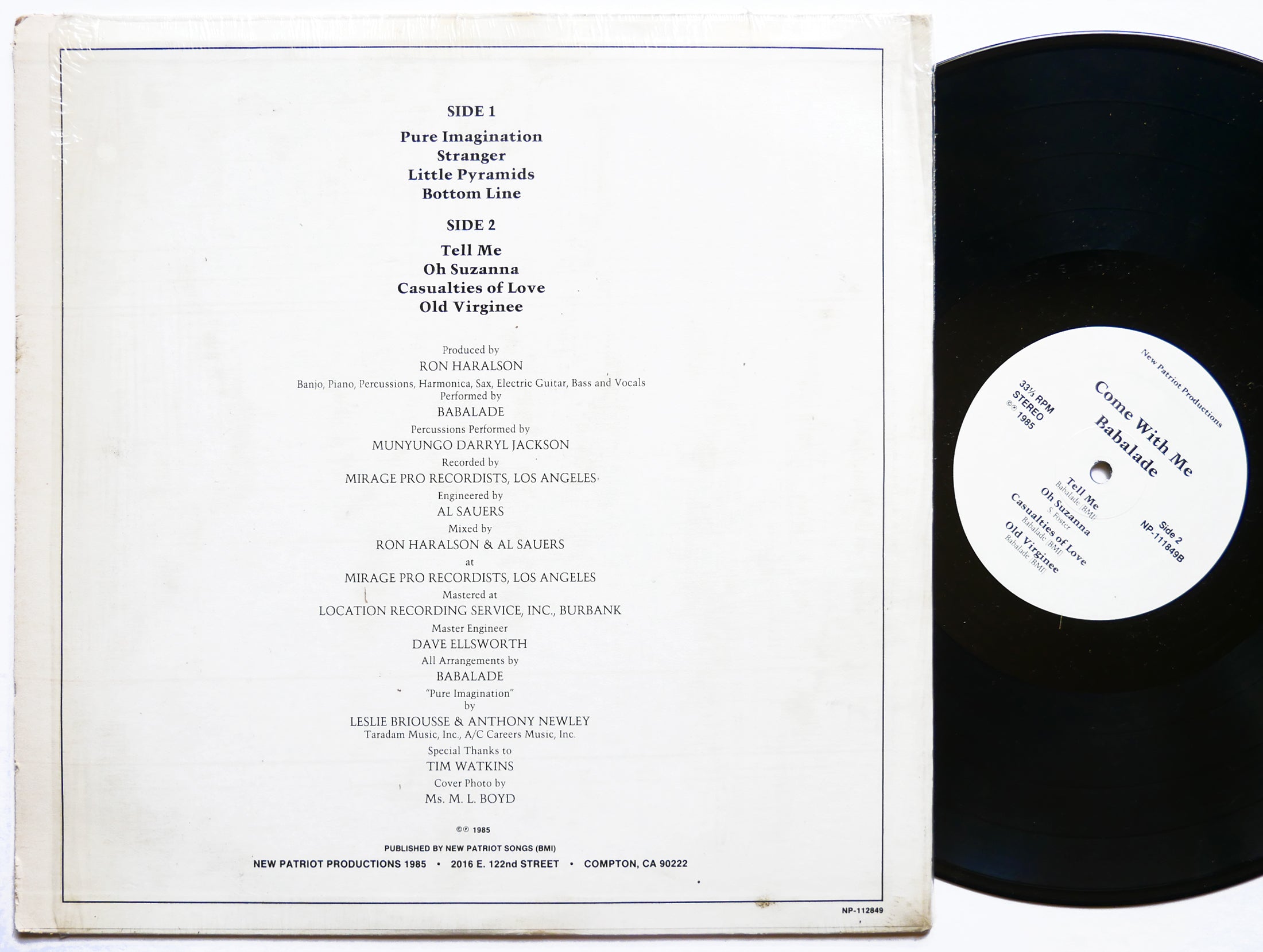 Signed by BABALADE E. OLAMINA Come With Me LP NEW PATRIOT NP
