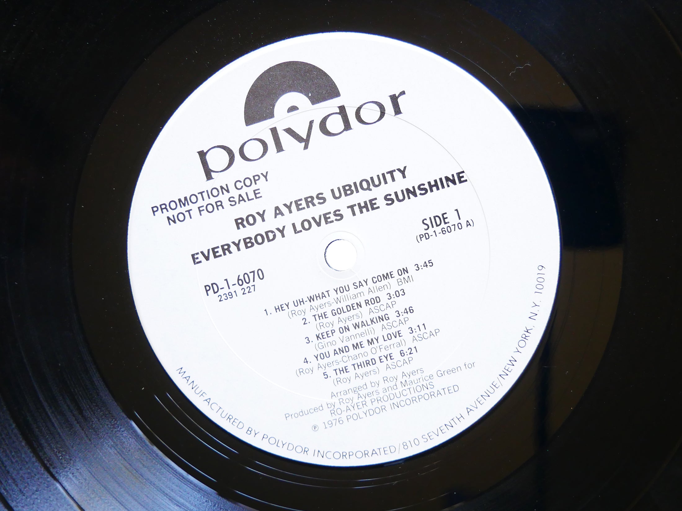 ROY AYERS UBIQUITY Everybody Loves The Sunshine LP POLYDOR PD-1-6070 US 1976