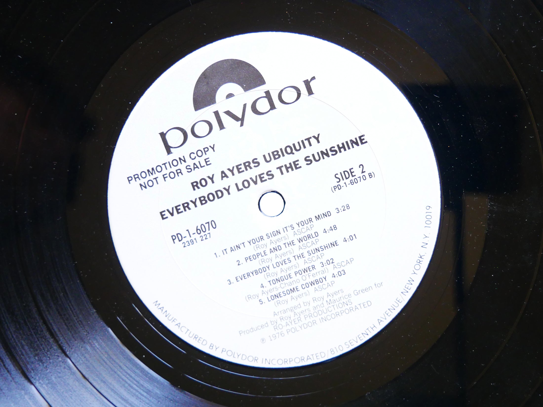 ROY AYERS UBIQUITY Everybody Loves The Sunshine LP POLYDOR PD-1-6070 US 1976