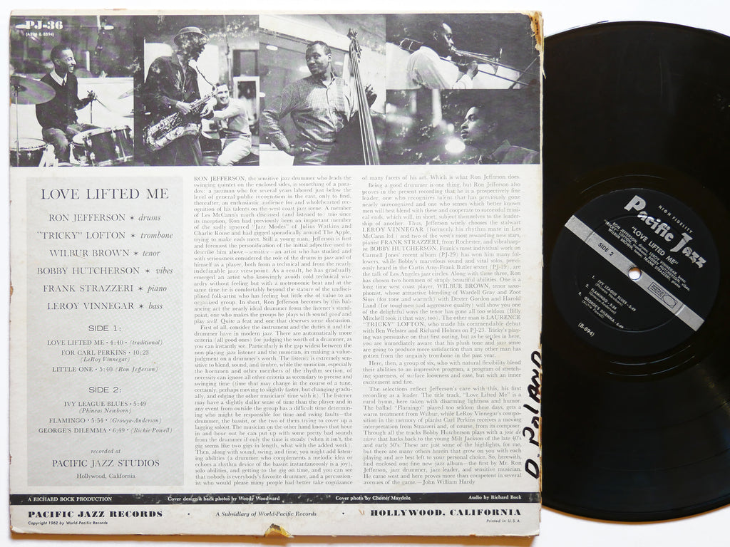 RON JEFFERSON Love Lifted Me LP PACIFIC JAZZ PJ-36 US 1962 MONO Bobby Hutcherson