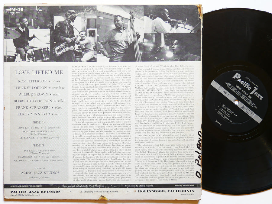 RON JEFFERSON Love Lifted Me LP PACIFIC JAZZ PJ-36 US 1962 MONO Bobby Hutcherson