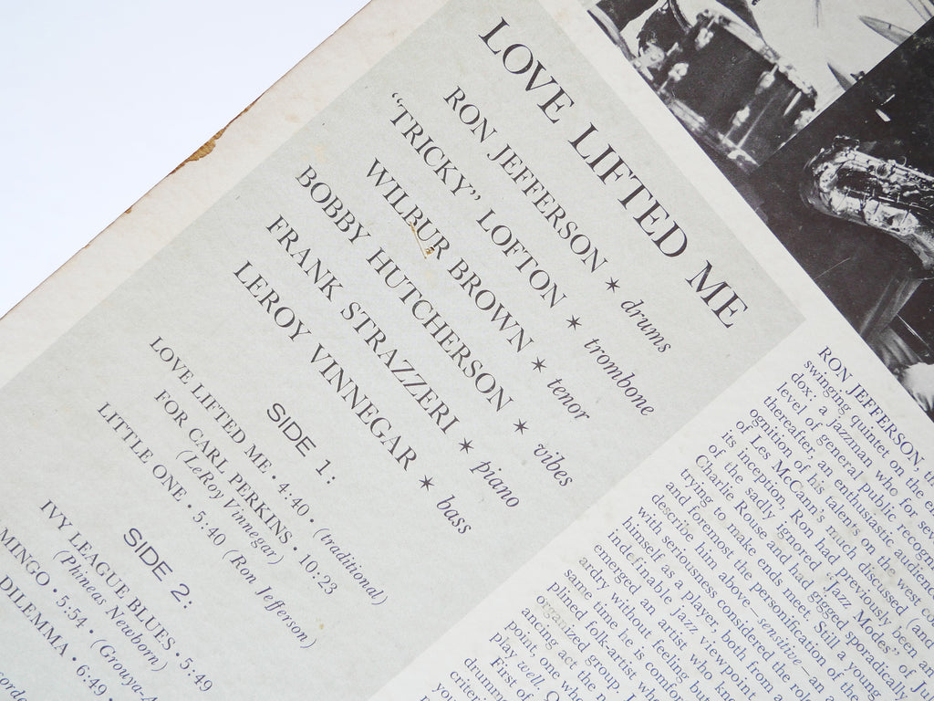 RON JEFFERSON Love Lifted Me LP PACIFIC JAZZ PJ-36 US 1962 MONO Bobby Hutcherson