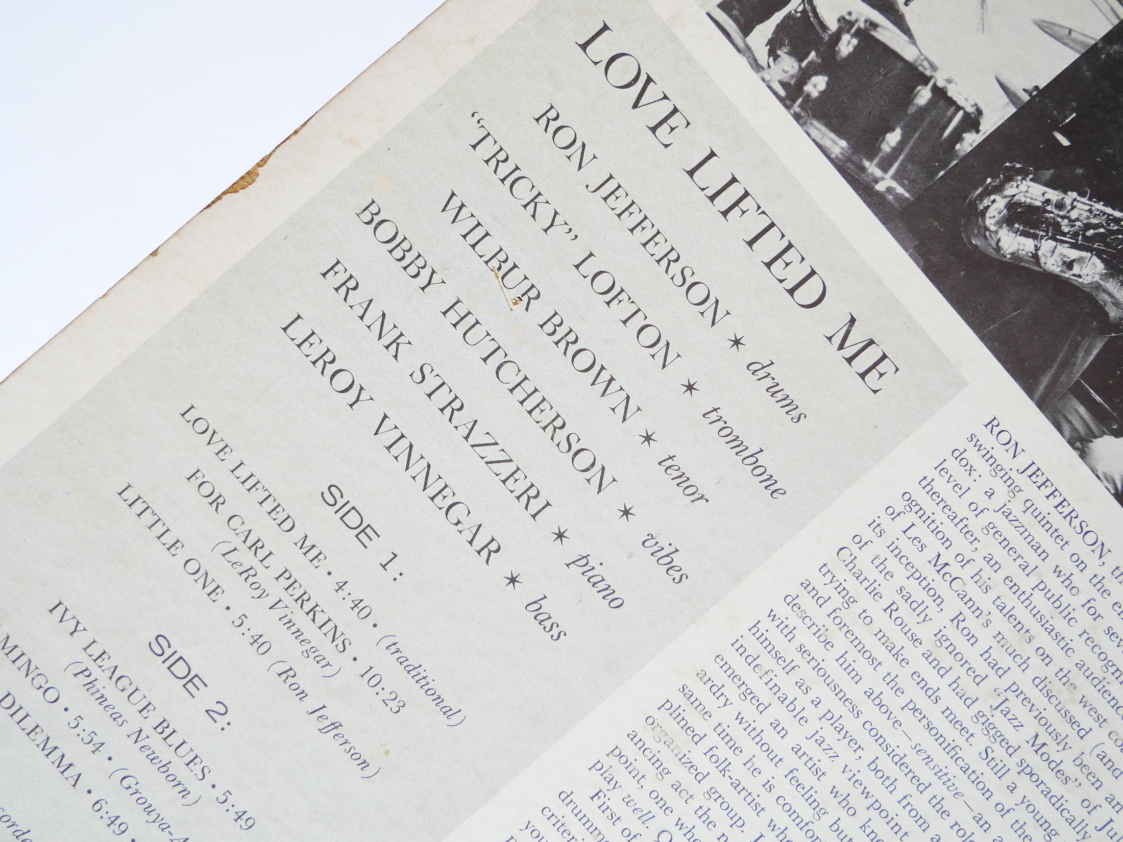 RON JEFFERSON Love Lifted Me LP PACIFIC JAZZ PJ-36 US 1962 MONO Bobby Hutcherson