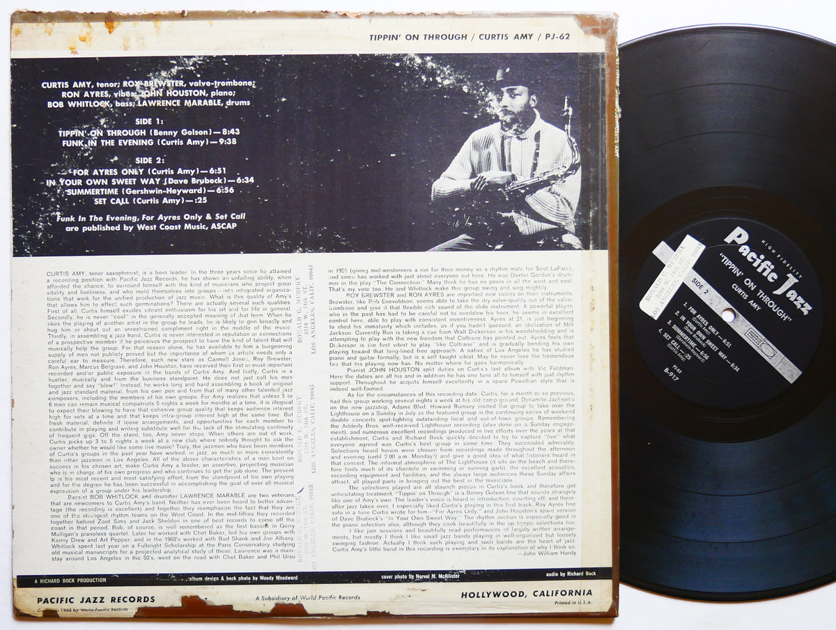 CURTIS AMY Tippin' On Through LP PACIFIC JAZZ PJ-62 US 1962 MONO Roy Ayers
