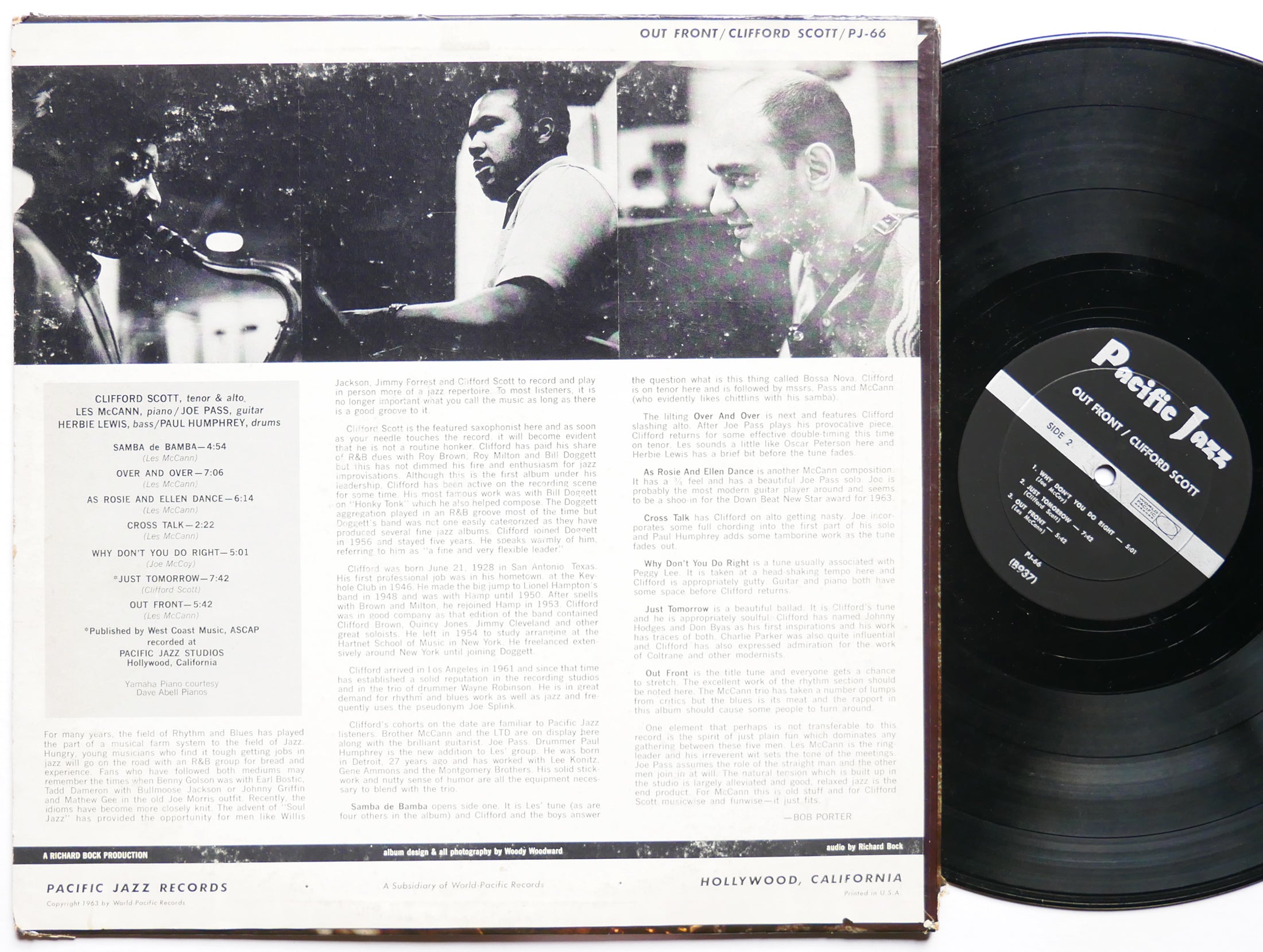 CLIFFORD SCOTT Out Front! LP PACIFIC JAZZ PJ-66 US 1963 DG MONO JAZZ Les McCann