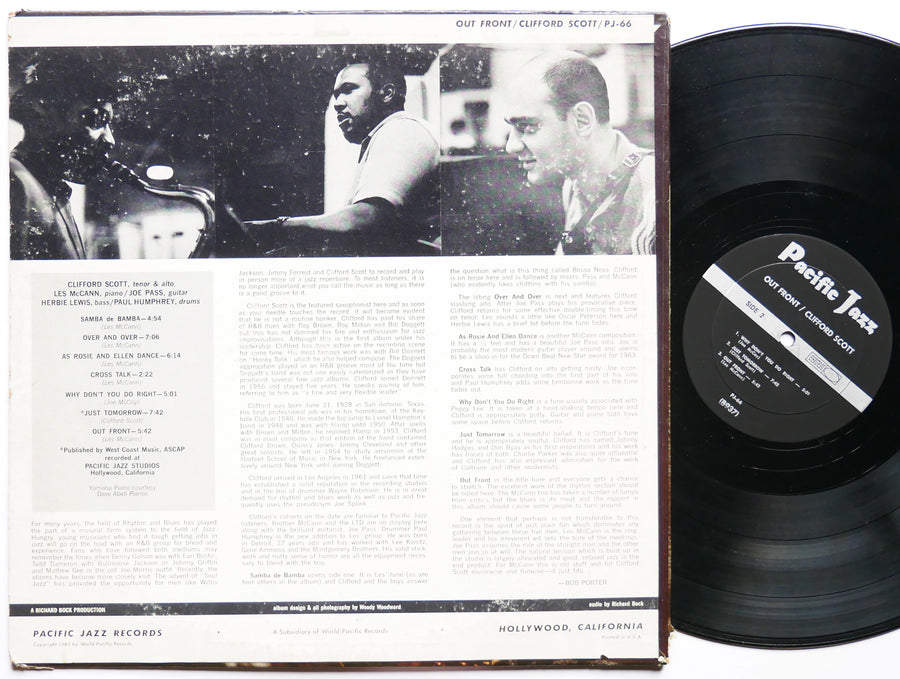 CLIFFORD SCOTT Out Front! LP PACIFIC JAZZ PJ-66 US 1963 DG MONO JAZZ Les McCann