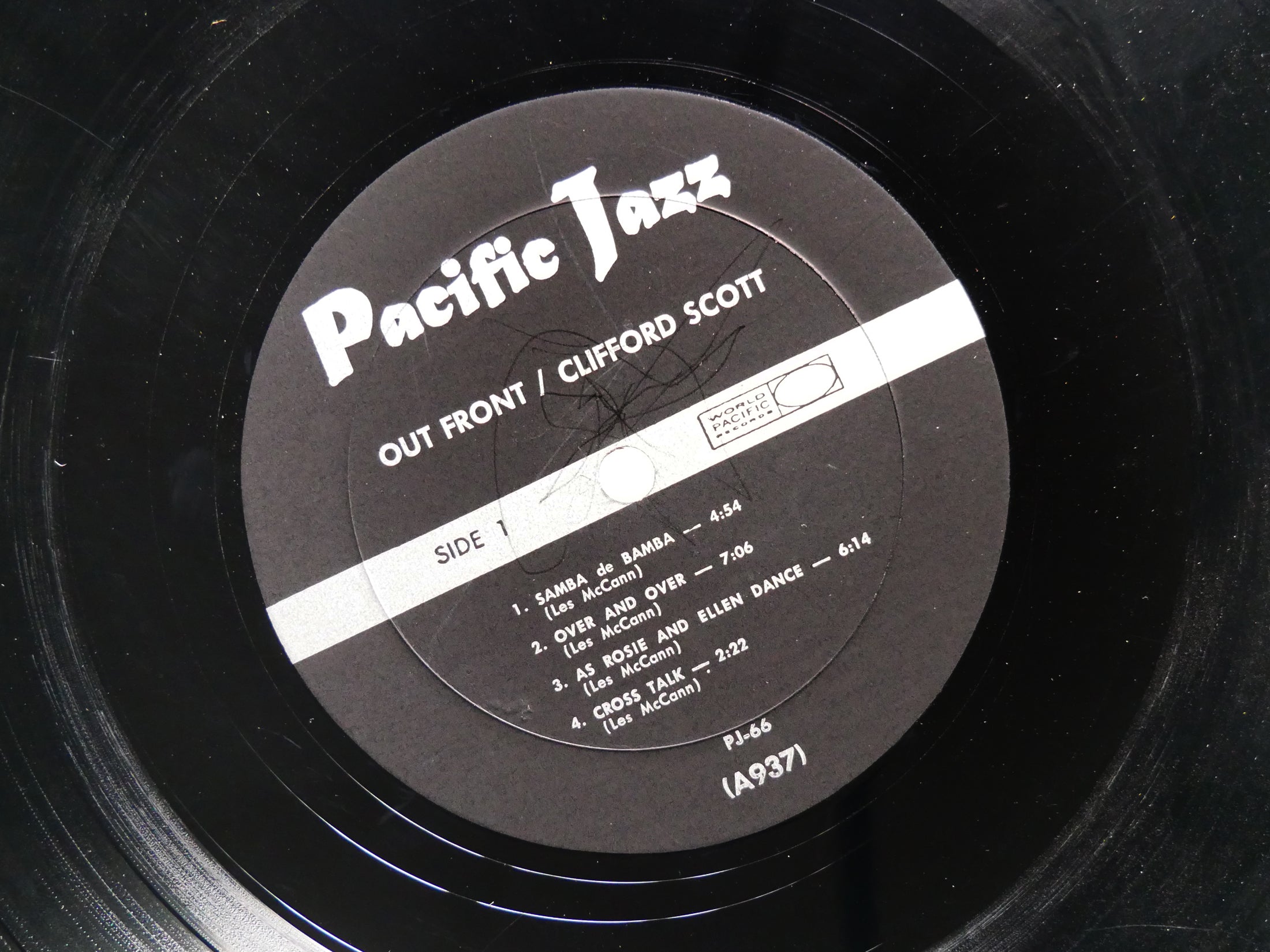 CLIFFORD SCOTT Out Front! LP PACIFIC JAZZ PJ-66 US 1963 DG MONO JAZZ Les McCann