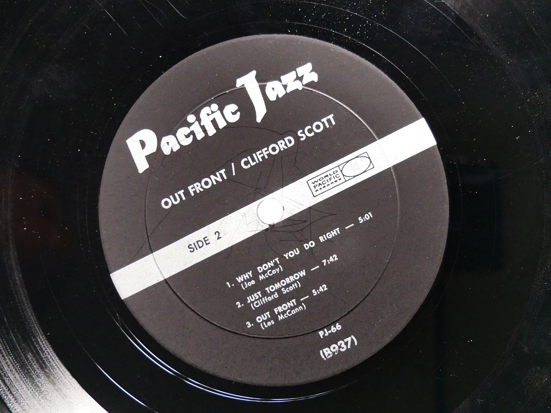 CLIFFORD SCOTT Out Front! LP PACIFIC JAZZ PJ-66 US 1963 DG MONO JAZZ Les McCann