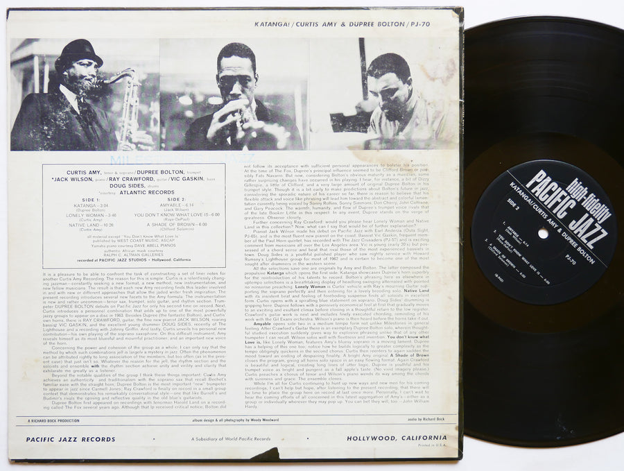 CURTIS AMY & DUPREE BOLTON Katanga! LP PACIFIC JAZZ PJ-70 Orig US 1963 MONO