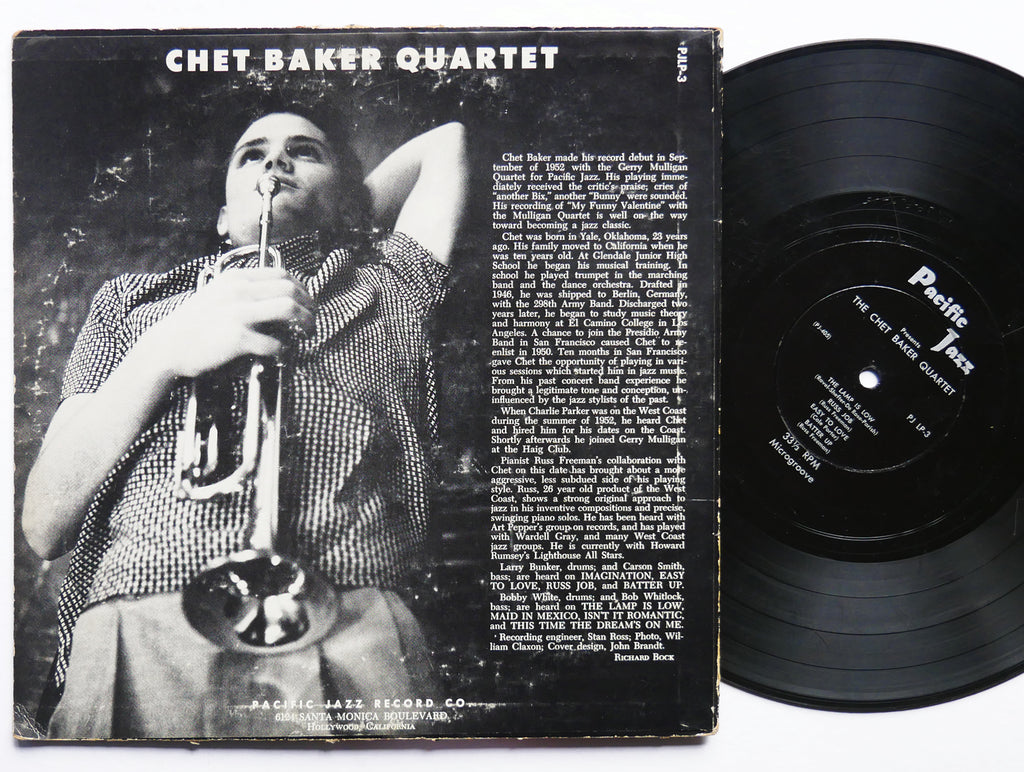 CHET BAKER Quartet 10" LP PACIFIC JAZZ PJ LP-3 US 1953 DG MONO Russ Freeman