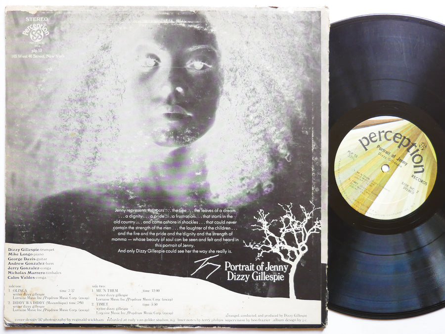 DIZZY GILLESPIE Portrait Of Jenny LP PERCEPTION RECORDS PLP 13 US '71 Mike Longo
