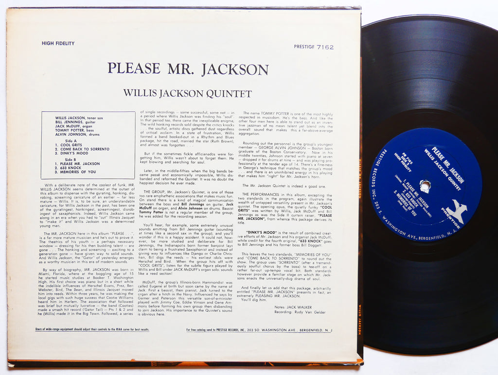 WILLIS JACKSON Quintet Please Mr. Jackson LP PRESTIGE PR 7162 US 1964 RVG MONO