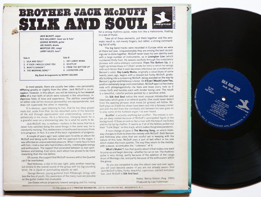 BROTHER JACK MCDUFF Silk And Soul LP PRESTIGE PR 7404 US 1965 MONO Benny Golson
