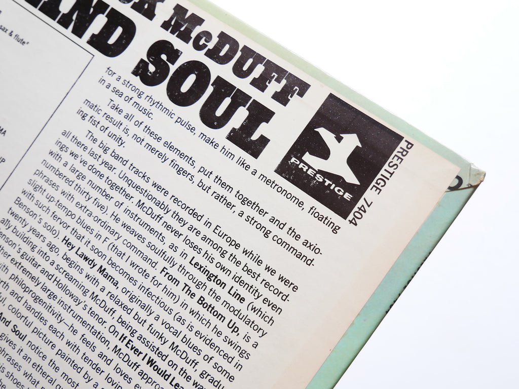 BROTHER JACK MCDUFF Silk And Soul LP PRESTIGE PR 7404 US 1965 MONO Benny Golson