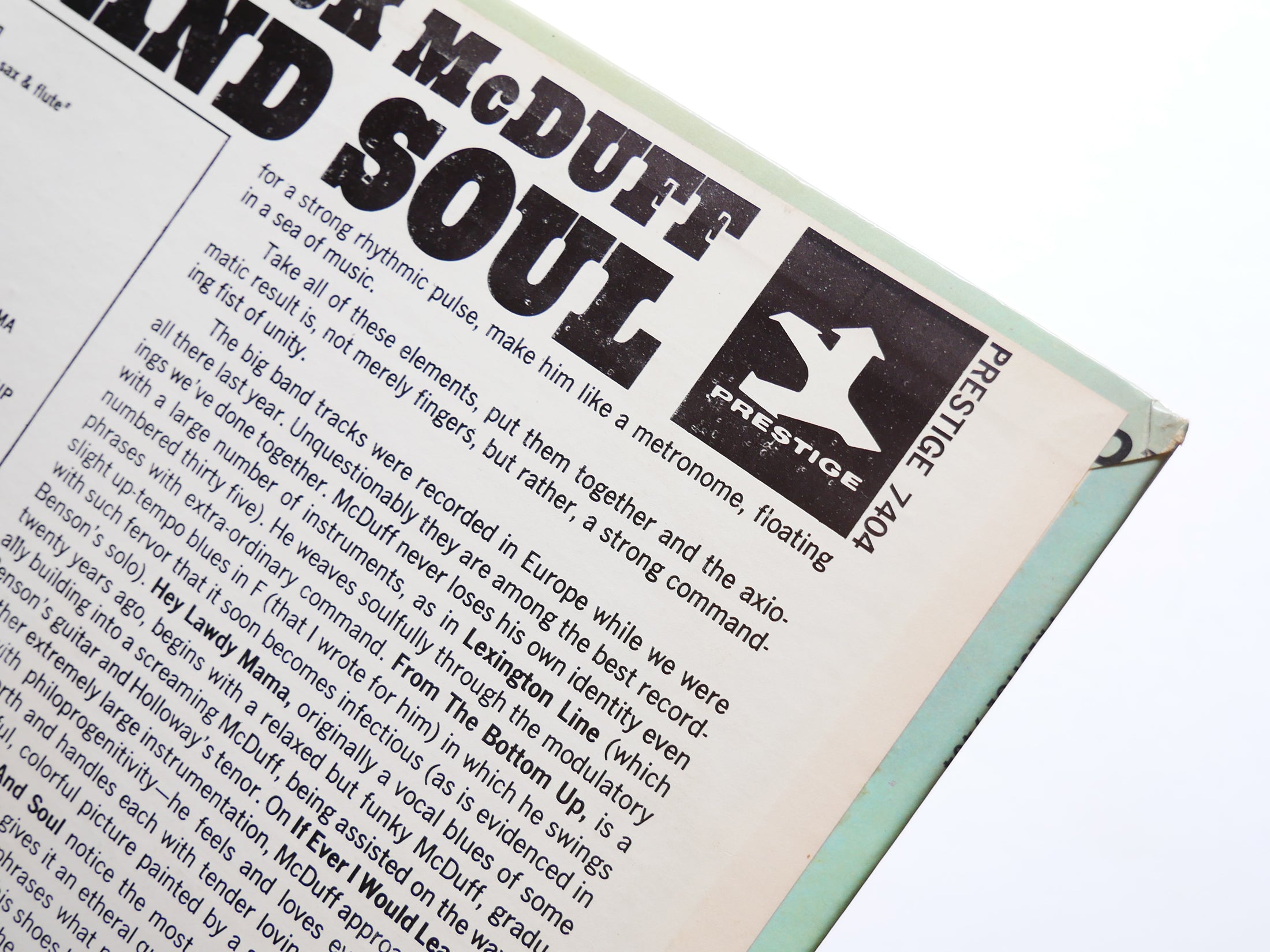 BROTHER JACK MCDUFF Silk And Soul LP PRESTIGE PR 7404 US 1965 MONO Benny Golson