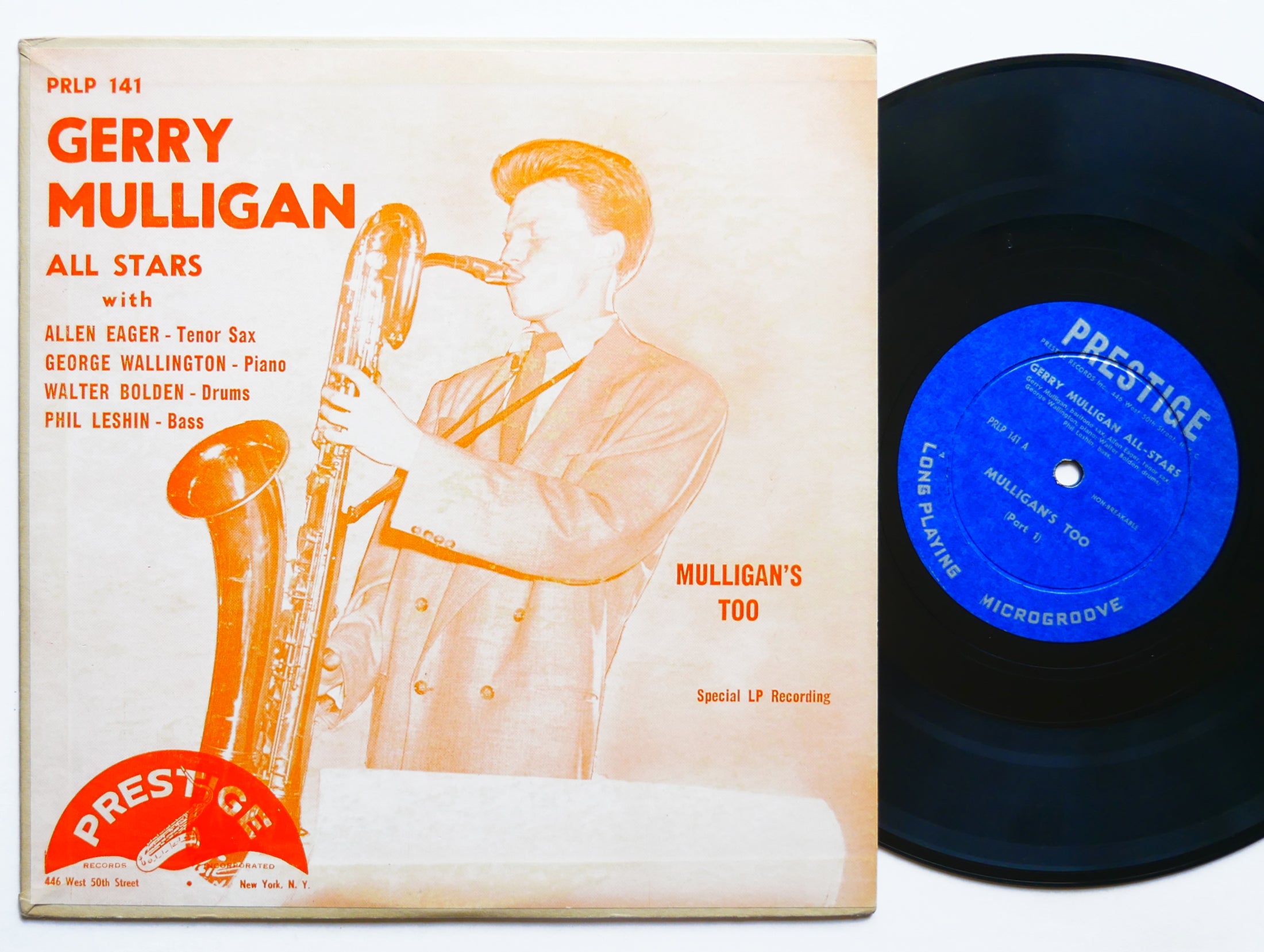 GERRY MULLIGAN Mulligan's Too 10" LP PRESTIGE 141 US 1953 MONO George Wallington