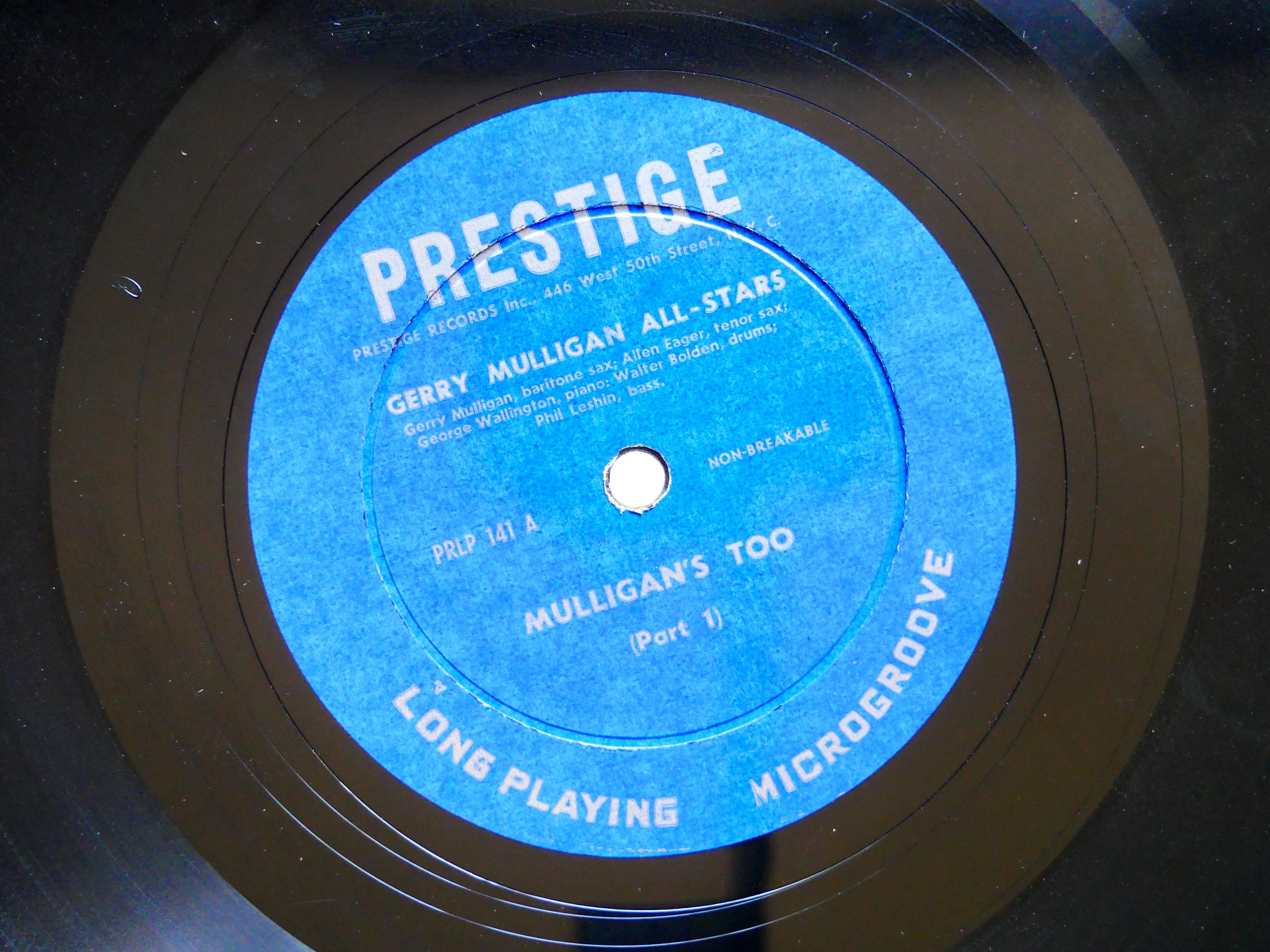 GERRY MULLIGAN Mulligan's Too 10" LP PRESTIGE 141 US 1953 MONO George Wallington