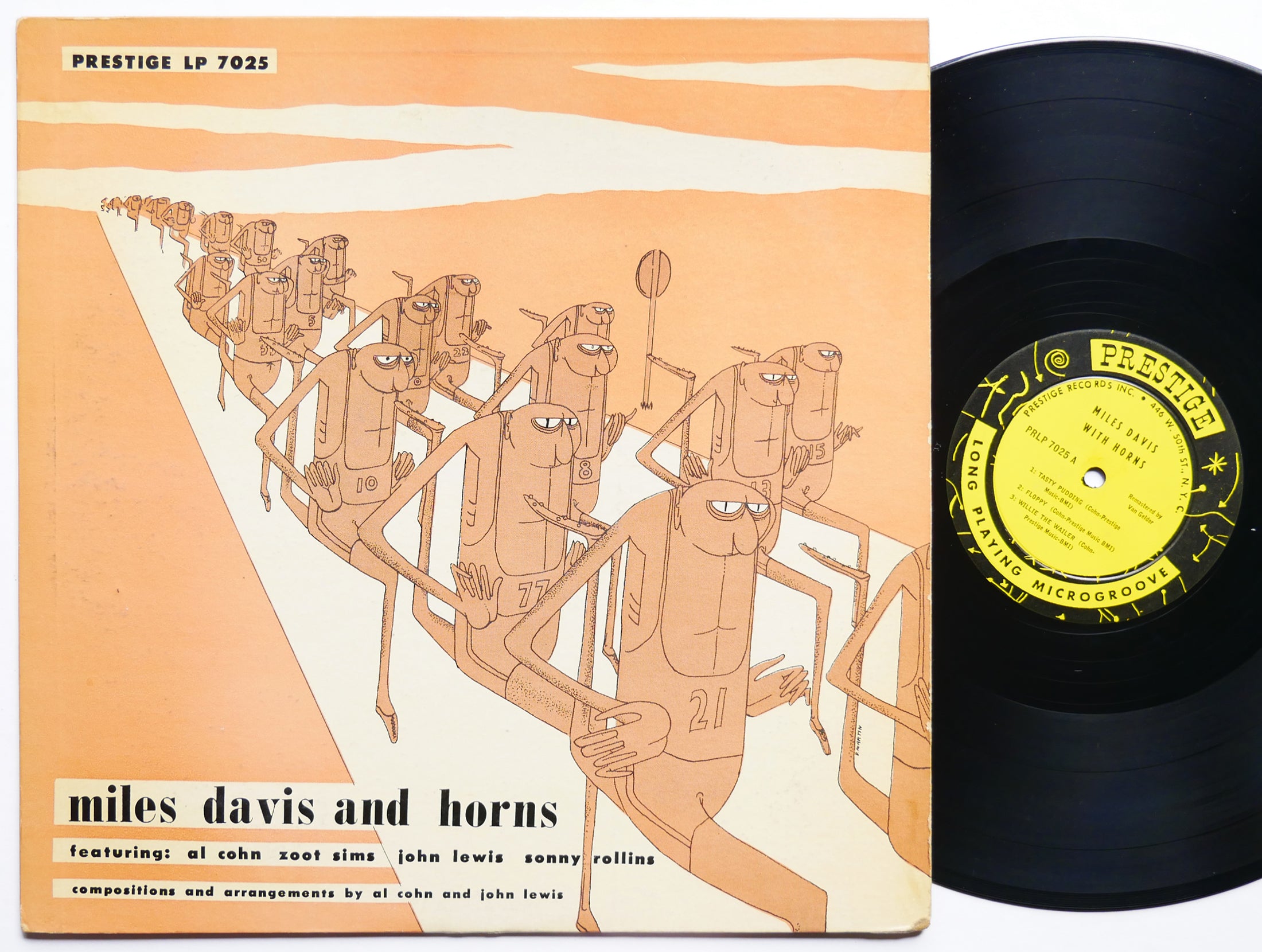 MILES DAVIS And Horns LP PRESTIGE 7025 US 1956 DG MONO W. 50th Sonny Rollins VG+