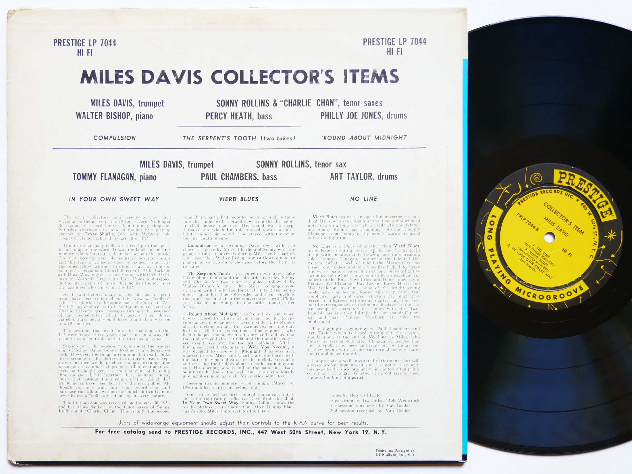 MILES DAVIS Collectors' Items LP PRESTIGE PRLP 7044 US 1956 MONO Sonny Rollins