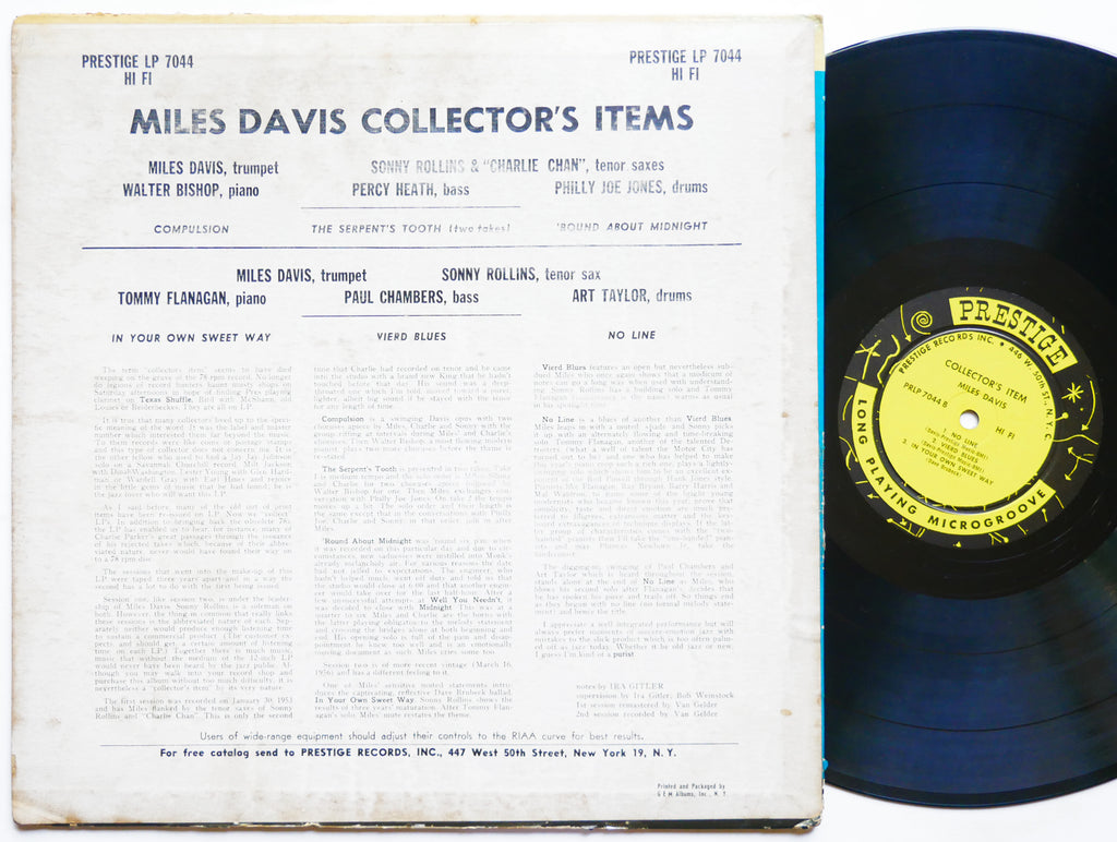 MILES DAVIS Collectors' Items LP PRESTIGE PRLP 7044 US 1956 MONO Sonny Rollins