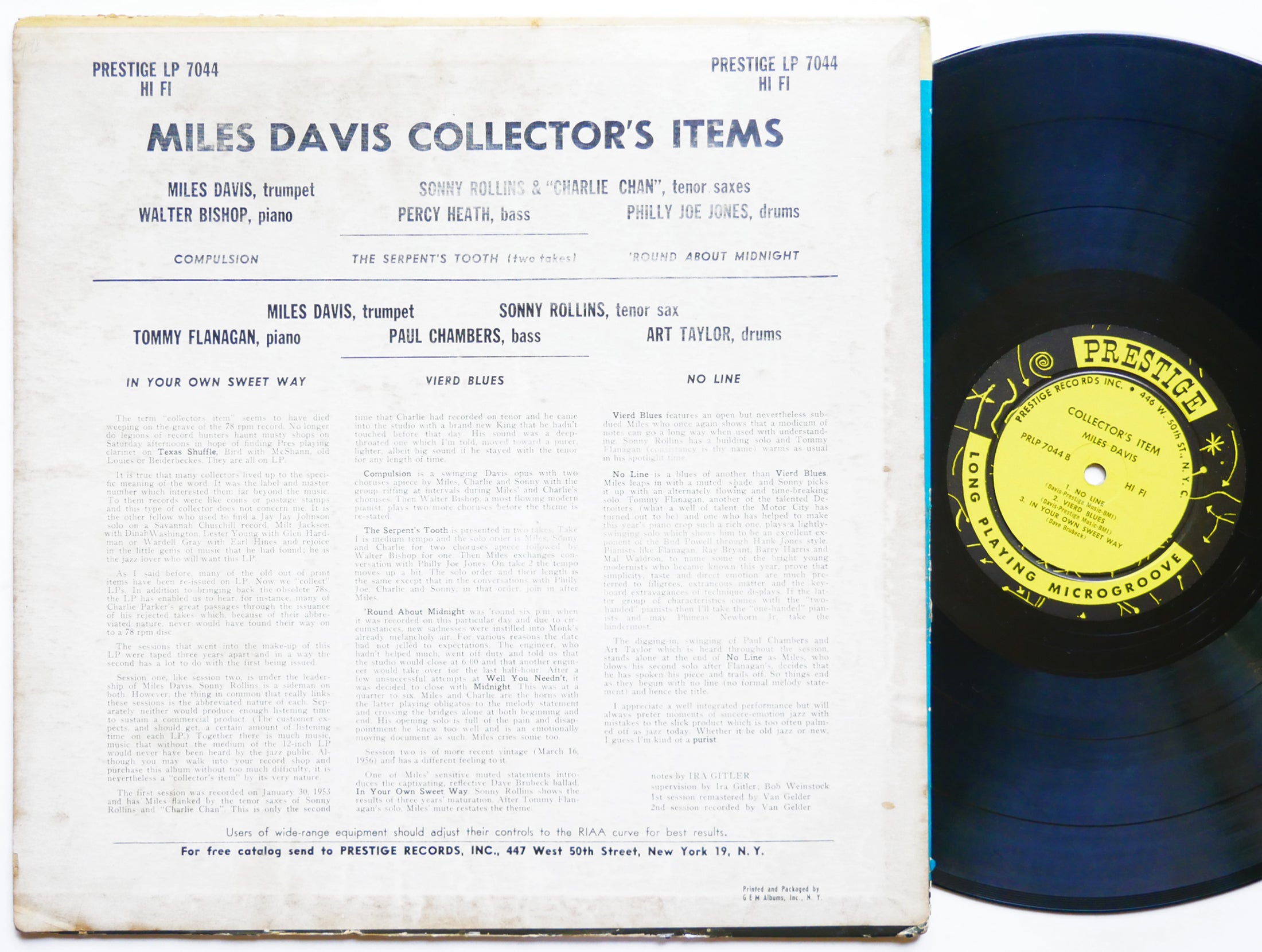 MILES DAVIS Collectors' Items LP PRESTIGE PRLP 7044 US 1956 MONO Sonny Rollins