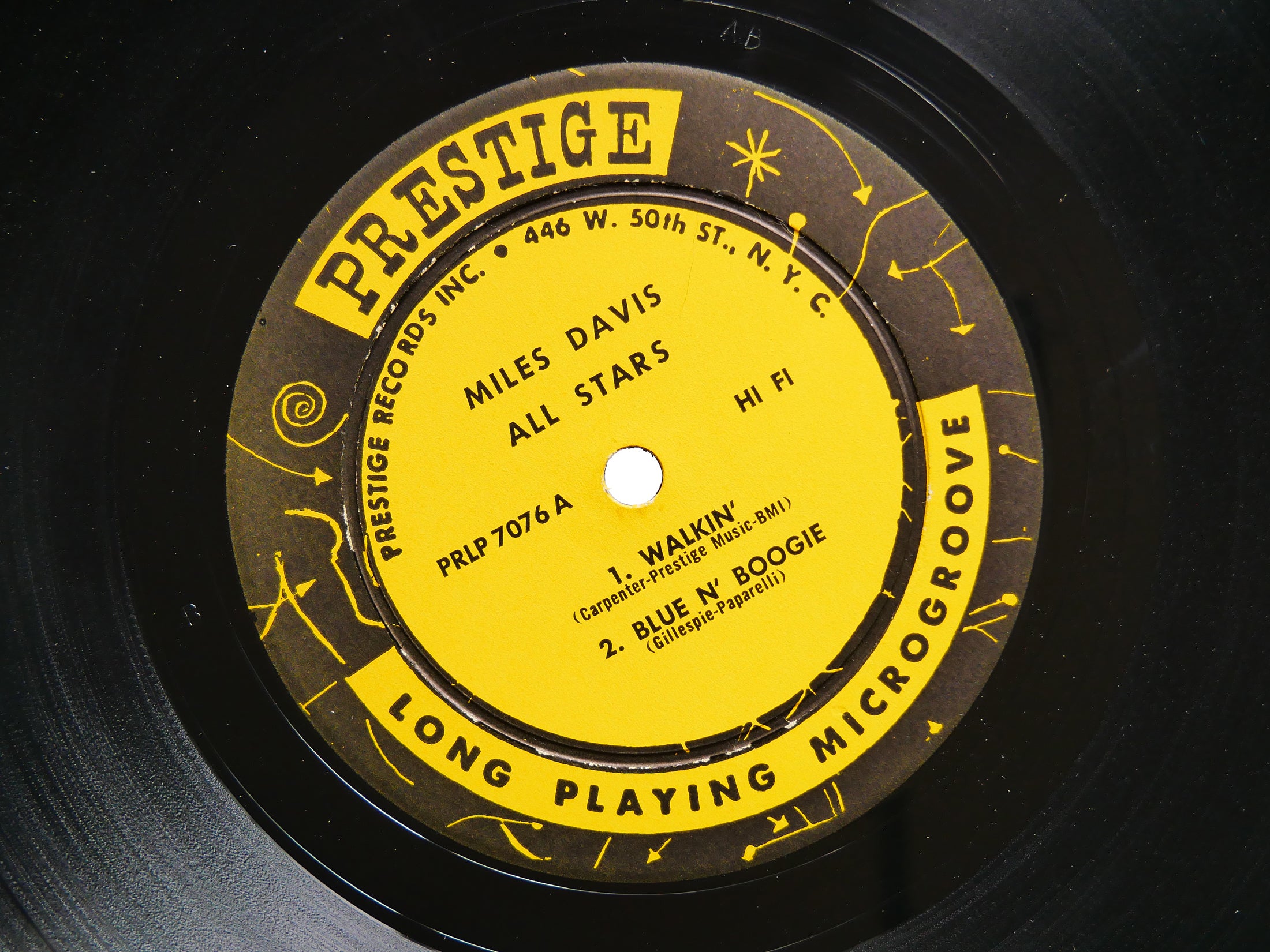 MILES DAVIS ALL STARS Walkin' LP PRESTIGE PRLP 7076 US 1957 W.50th RVG MONO VG+
