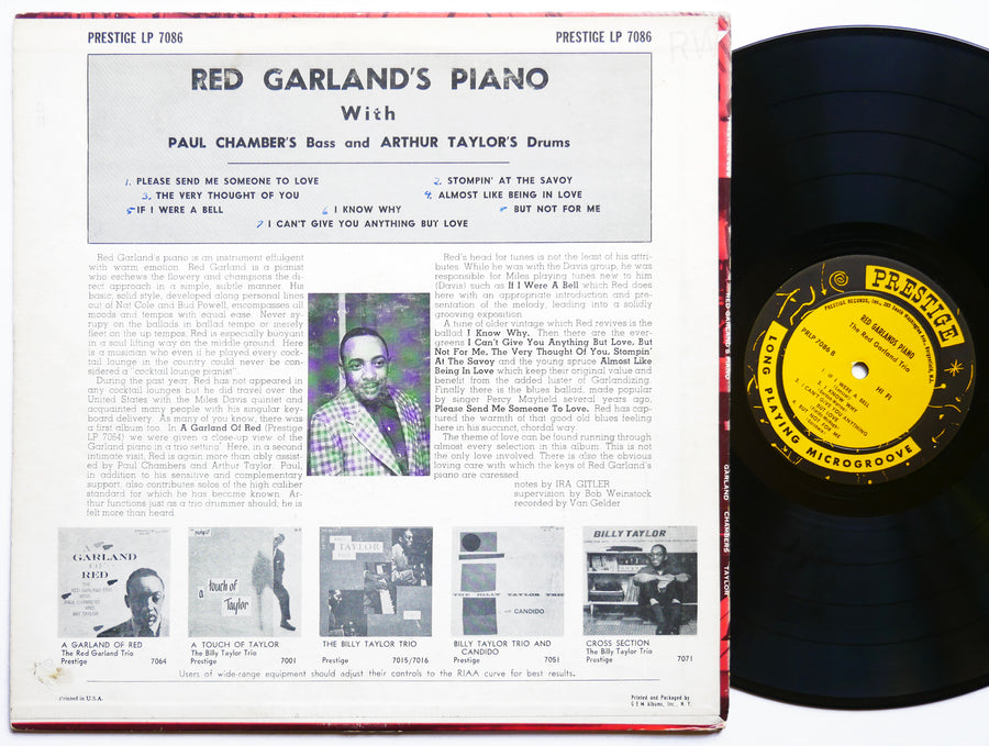 RED GARLAND's Piano PAUL CHAMBERS ART TAYLOR LP PRESTIGE PRLP 7086 US 1963 MONO