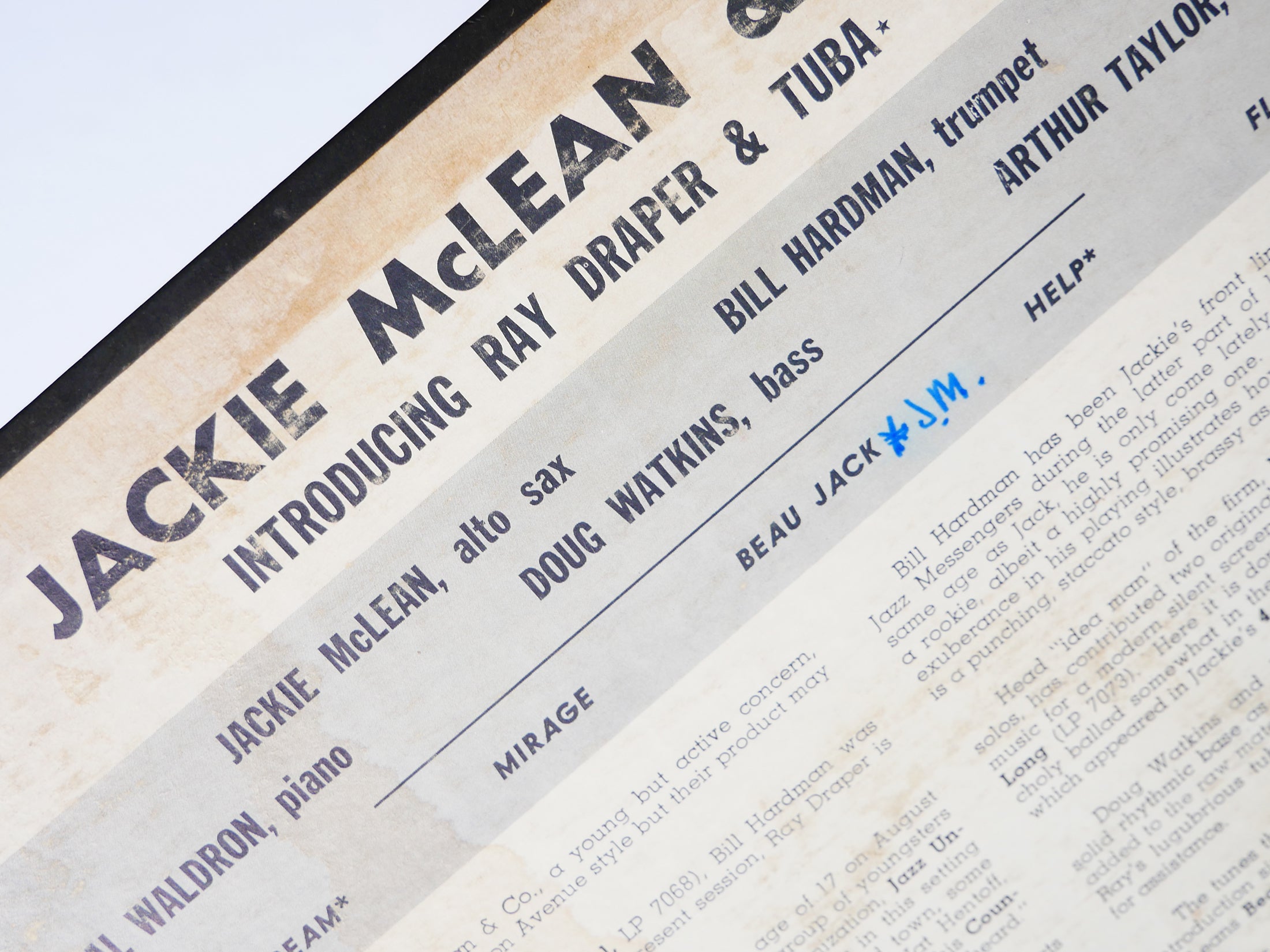 JACKIE MCLEAN & Co. LP PRESTIGE PRLP 7087 US 1957 MONO Mal Waldron Doug Watkins