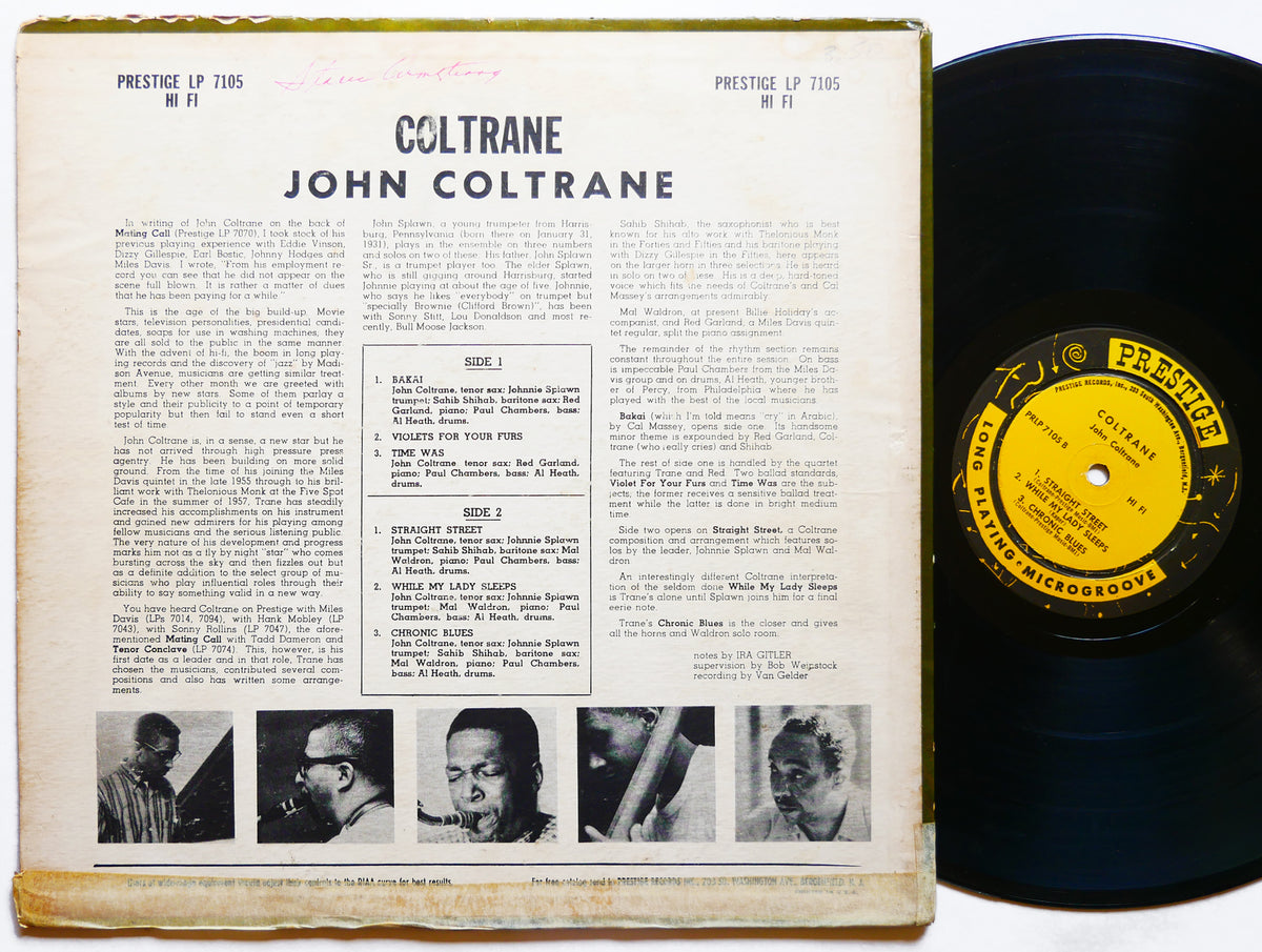 JOHN COLTRANE Coltrane LP PRESTIGE PRLP 7105 US 1958 NJ Mal Waldron Sahib Shihab