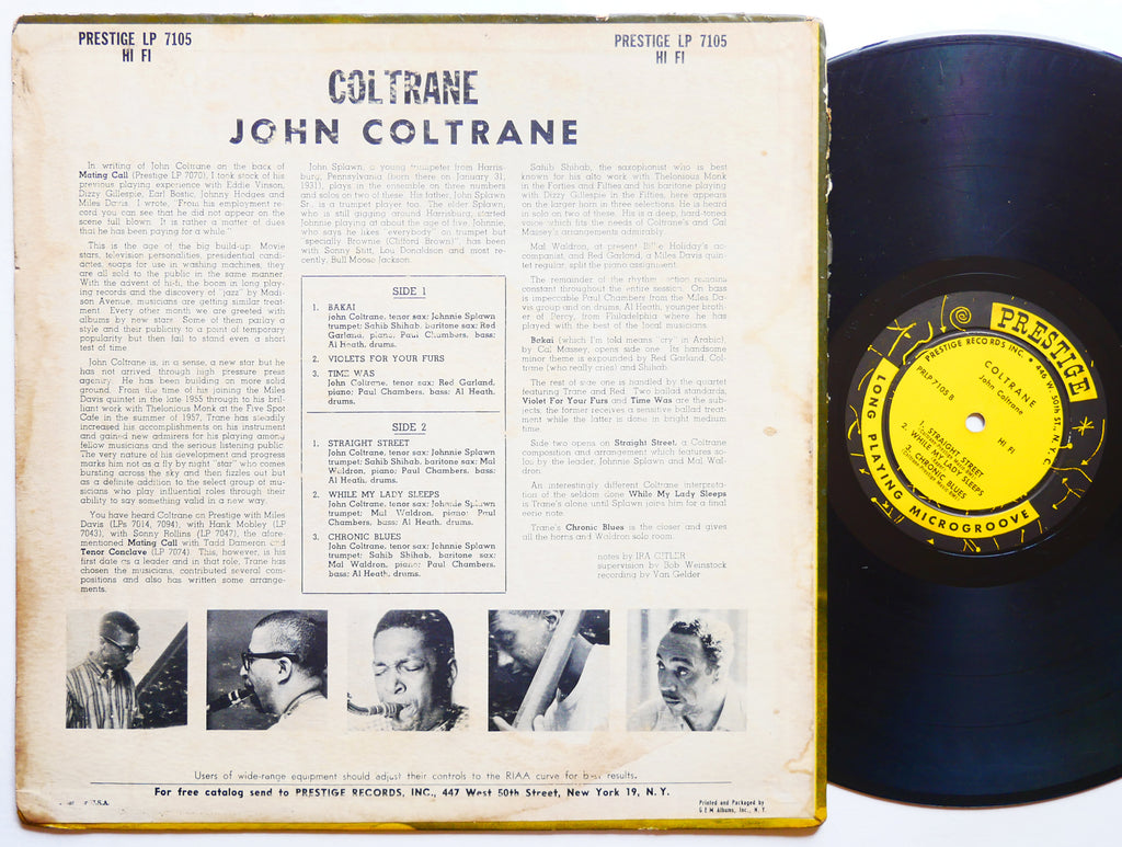 JOHN COLTRANE Coltrane LP PRESTIGE 7105 DG MONO W.50th Mal Waldron Sahib Shihab