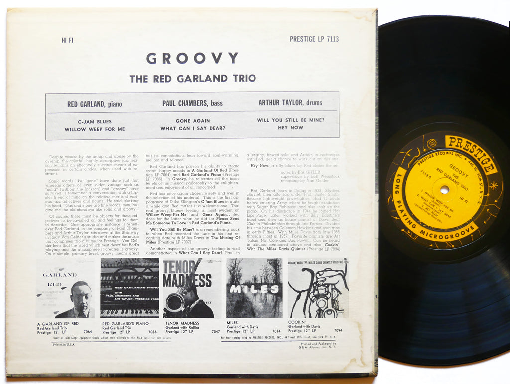 RED GARLAND TRIO Groovy LP PRESTIGE PRLP 7113 US 1957 MONO W.50th Paul Chambers