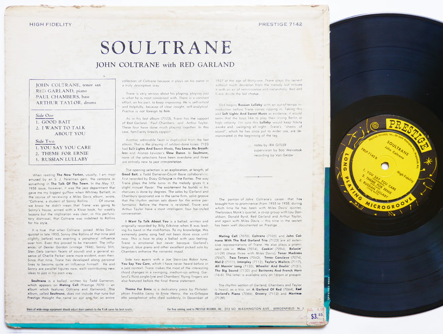 JOHN COLTRANE RED GARLAND Soultrane LP PRESTIGE PRLP 7142 US 1958 NJ RVG DG MONO