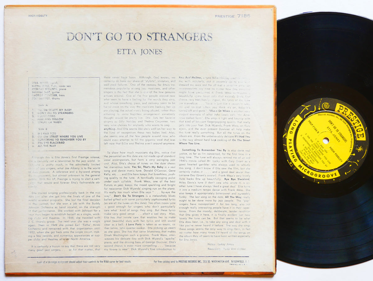ETTA JONES Don't Go To Strangers LP PRESTIGE PRLP 7186 US 1960 MONO Frank Wess