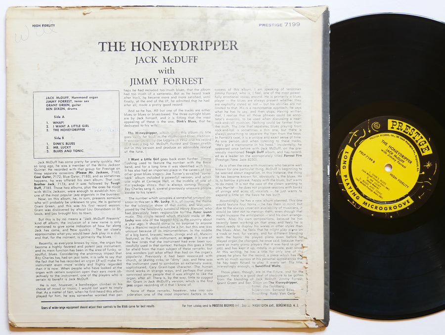 JACK MCDUFF The Honeydripper LP PRESTIGE 7199 US 1961 NJ RVG DG MONO Grant Green