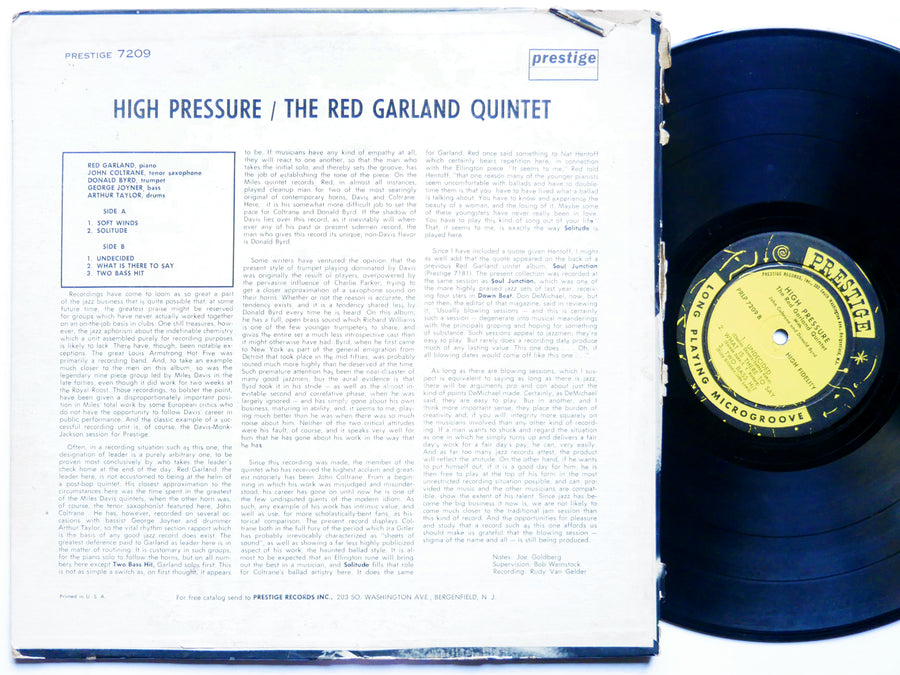 RED GARLAND JOHN COLTRANE DONALD BYRD High Pressure LP PRESTIGE PRLP 7209 MONO
