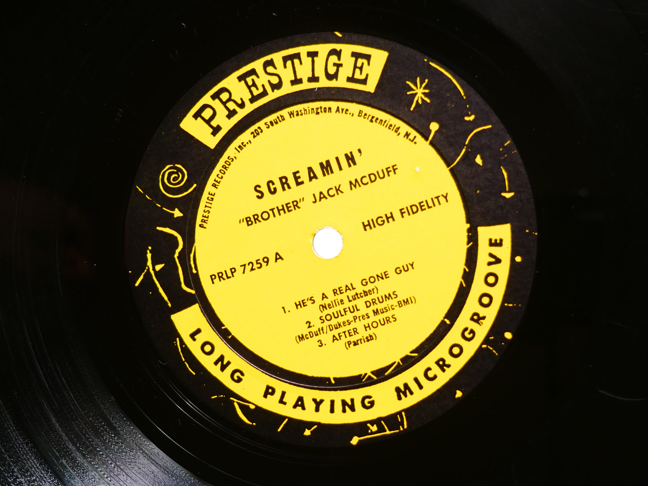 BROTHER JACK MCDUFF Screamin' LP PRESTIGE PRLP 7259 US 1963 MONO Kenny Burrell