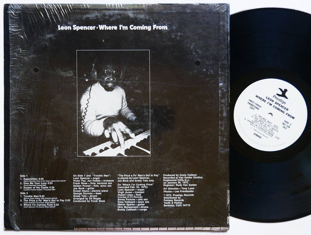 LEON SPENCER Where I'm Coming From LP PRESTIGE PRST-10063 US 1973 Melvin Sparks