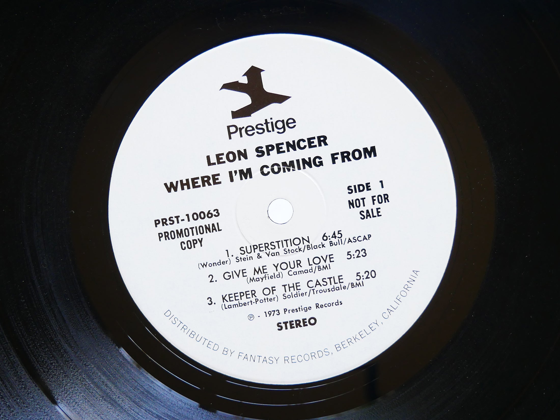 LEON SPENCER Where I'm Coming From LP PRESTIGE PRST-10063 US 1973 Melvin Sparks